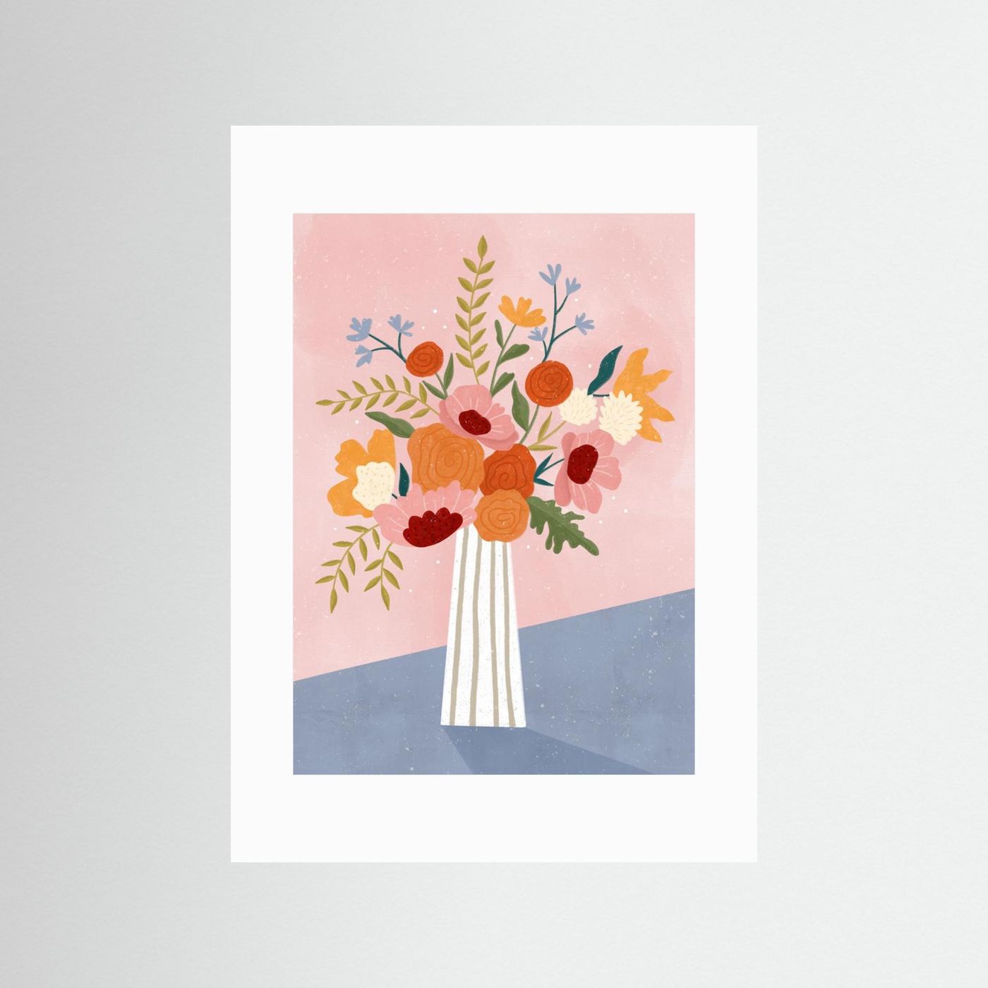 Line Vase with Flowers by Bea Müller