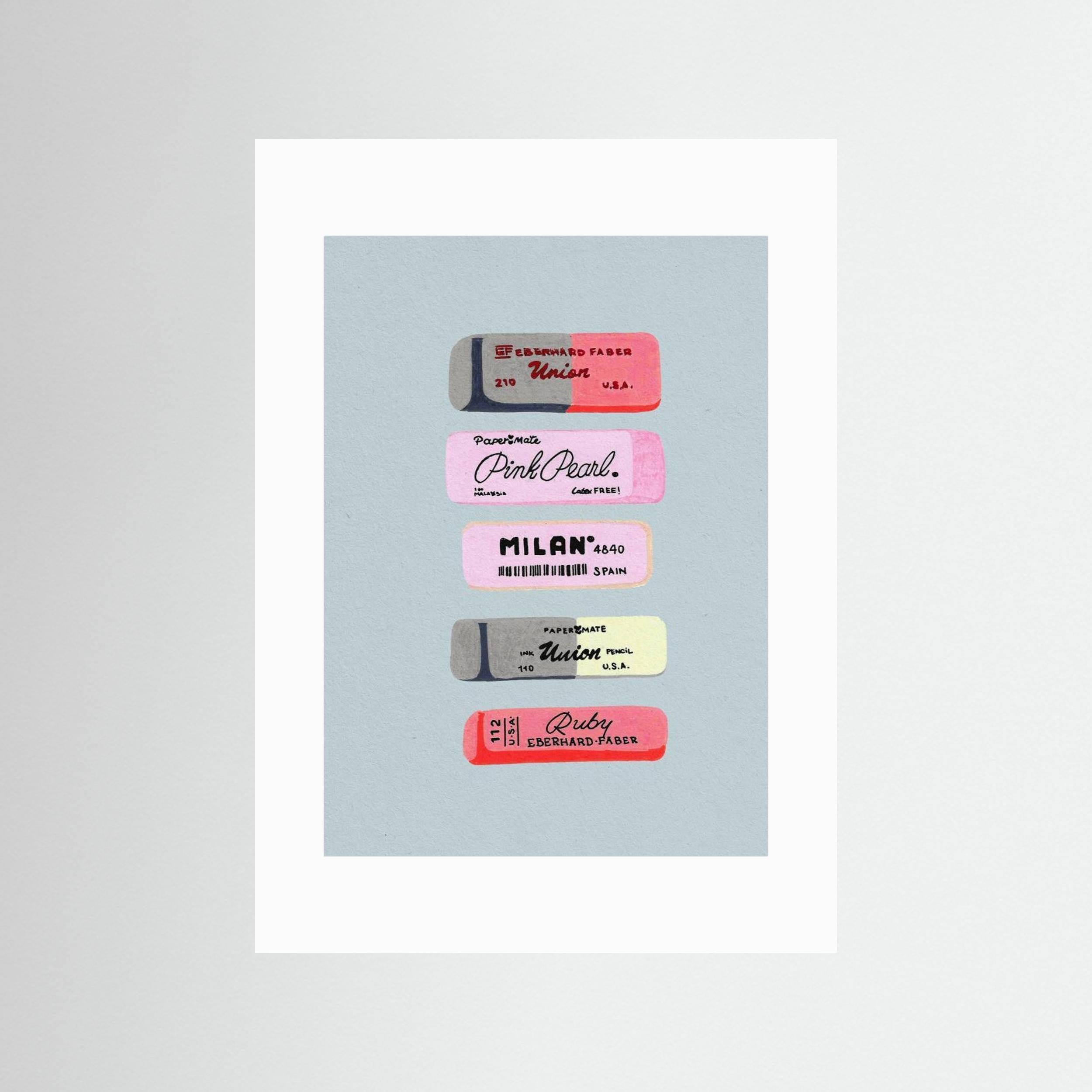 Erasers Art Print by Studio Mandariini