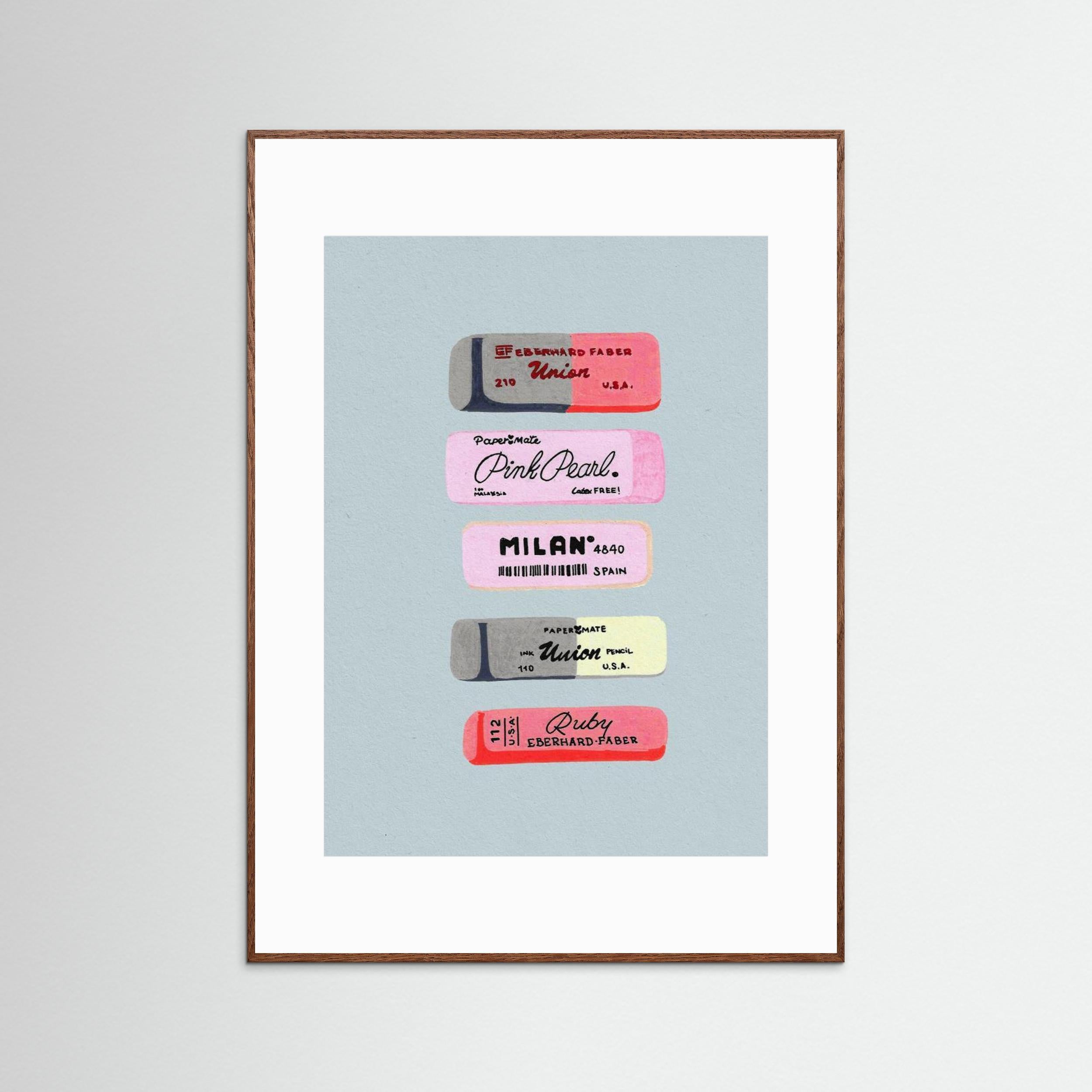 Erasers Art Print by Studio Mandariini