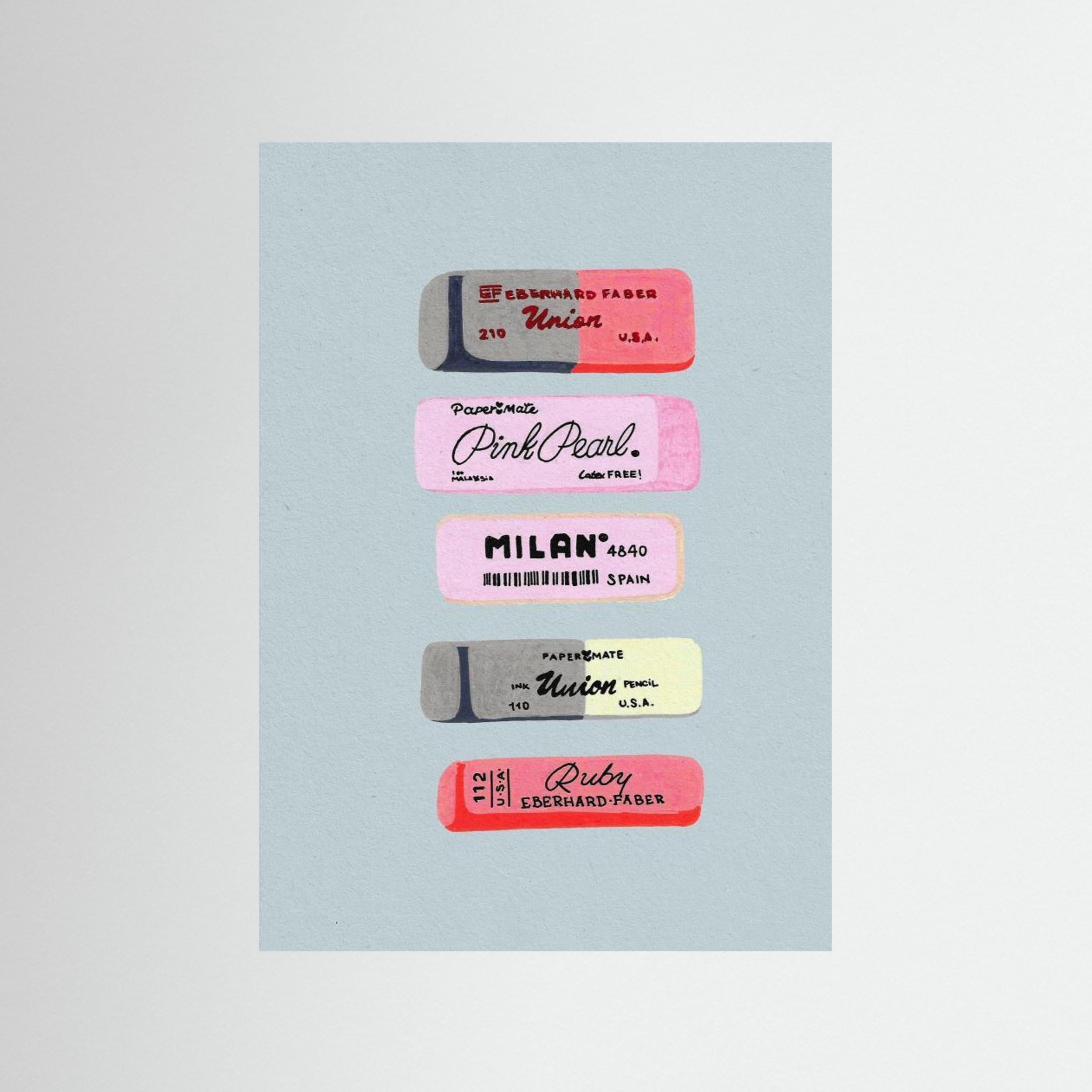 Erasers Art Print by Studio Mandariini