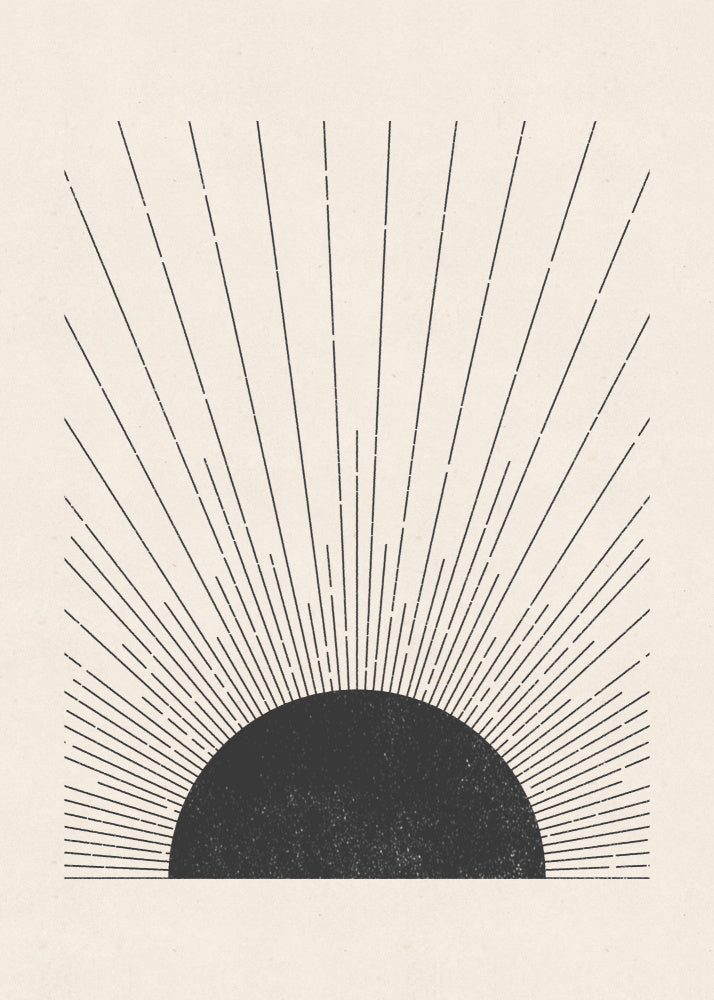 Woodblock The sun Illustration