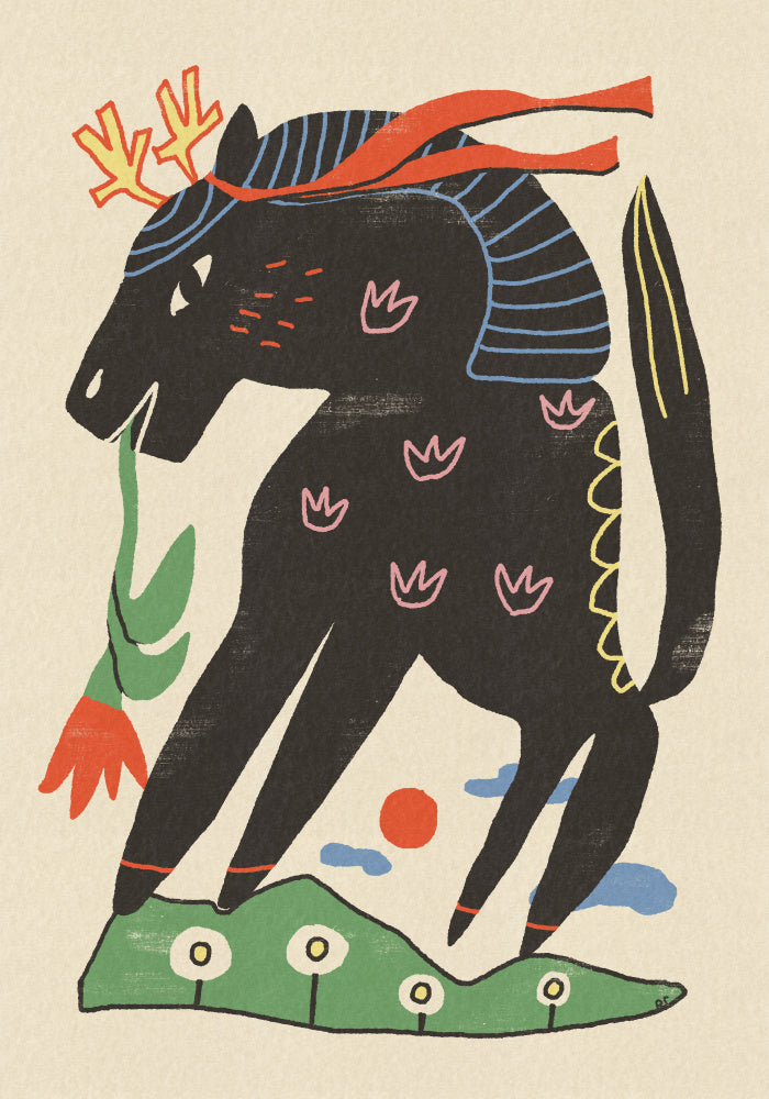 Mythical Horse with Flower