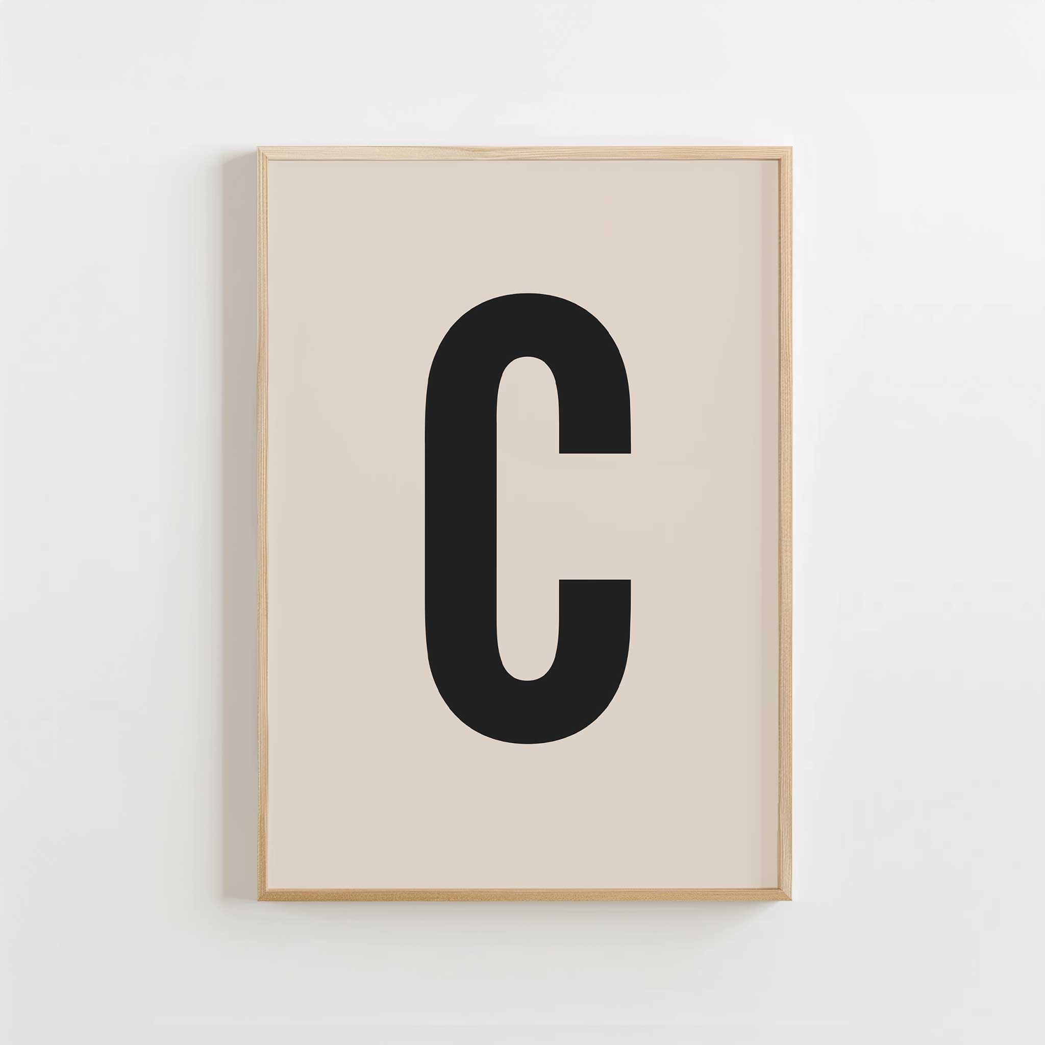 Timeless letter 'C' monogram, modern wall decor for a personalized aesthetic, titled 'Modern Monogram Art Print - C'