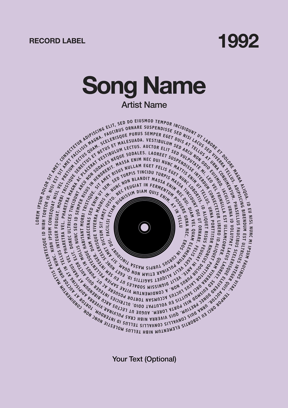 Custom Vinyl Lyrics Print – Mauve