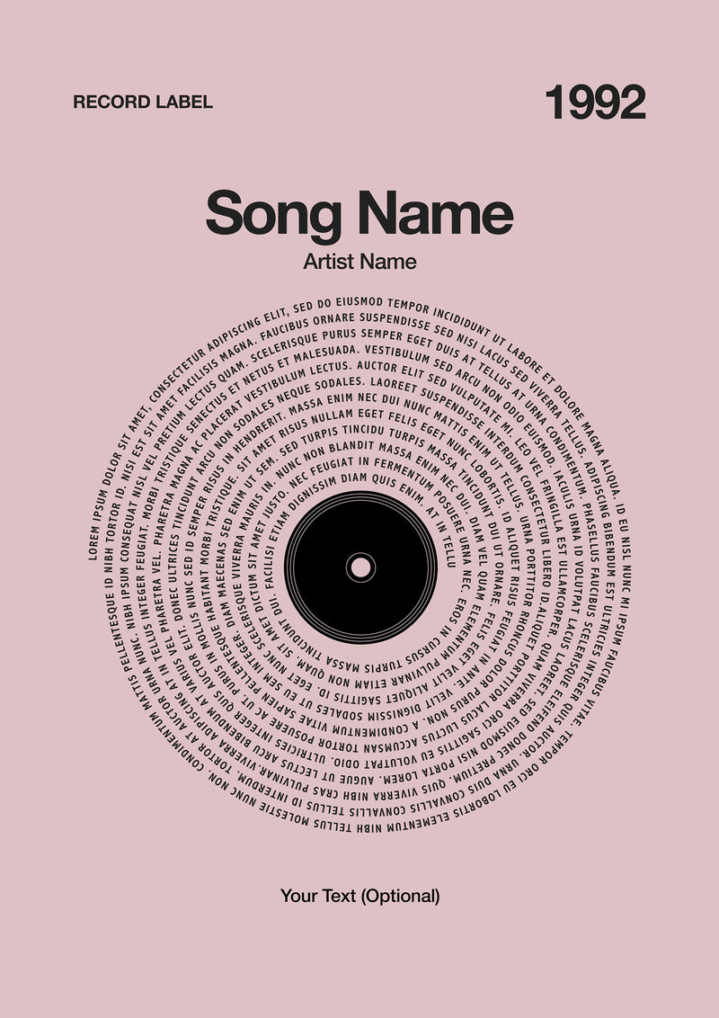 Custom Vinyl Lyrics Print – Blush