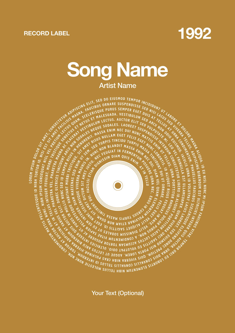 Custom Vinyl Lyrics Print – Marigold