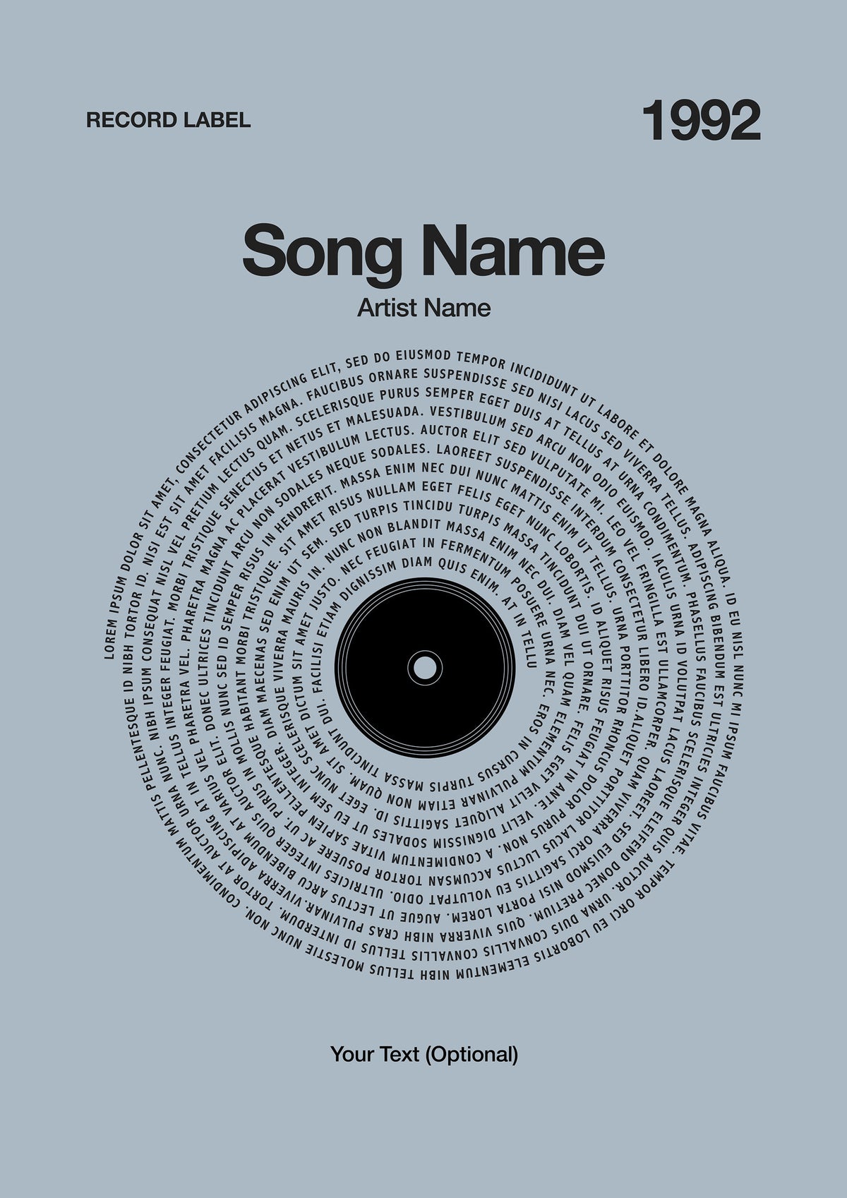 Custom Vinyl Lyrics Print – Powder Blue