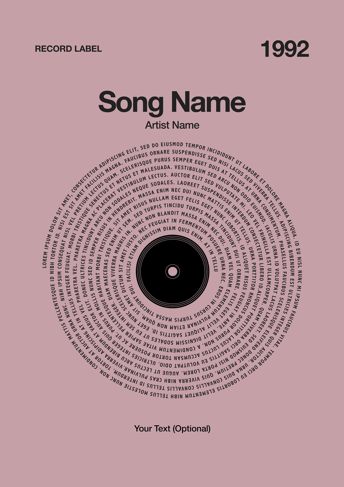 Custom Vinyl Lyrics Print – Rosewood