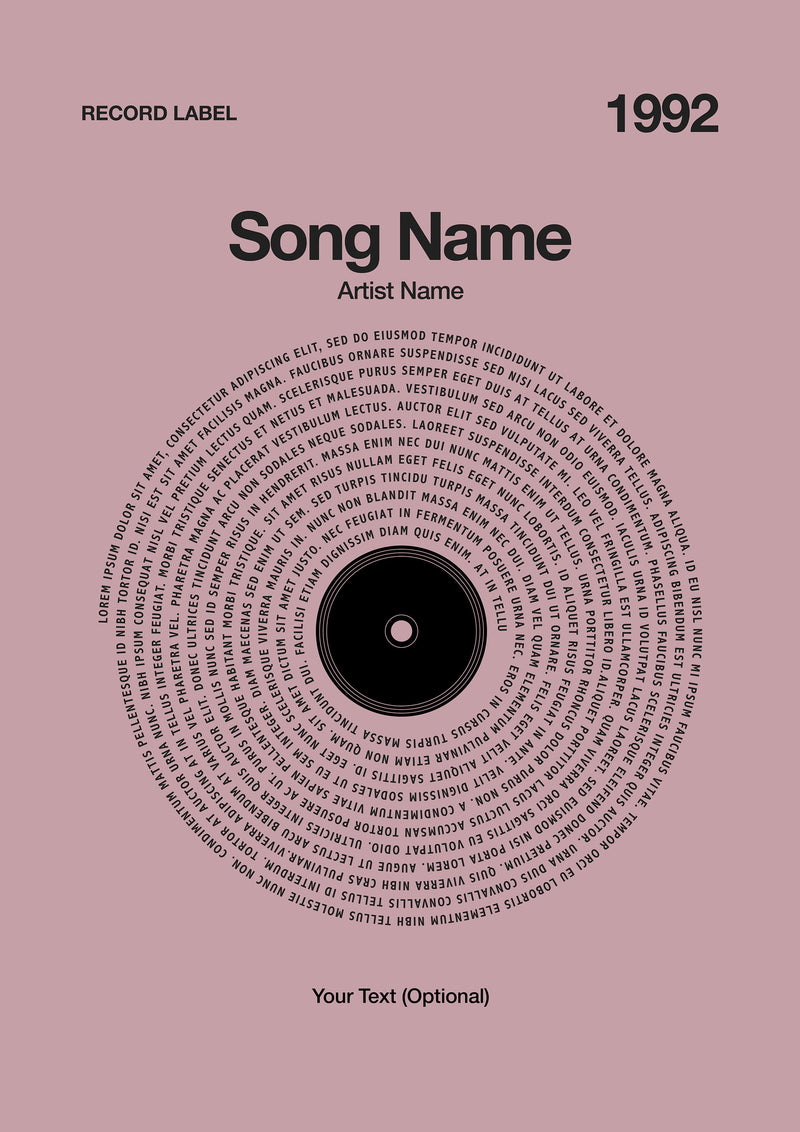 Custom Vinyl Lyrics Print – Rosewood