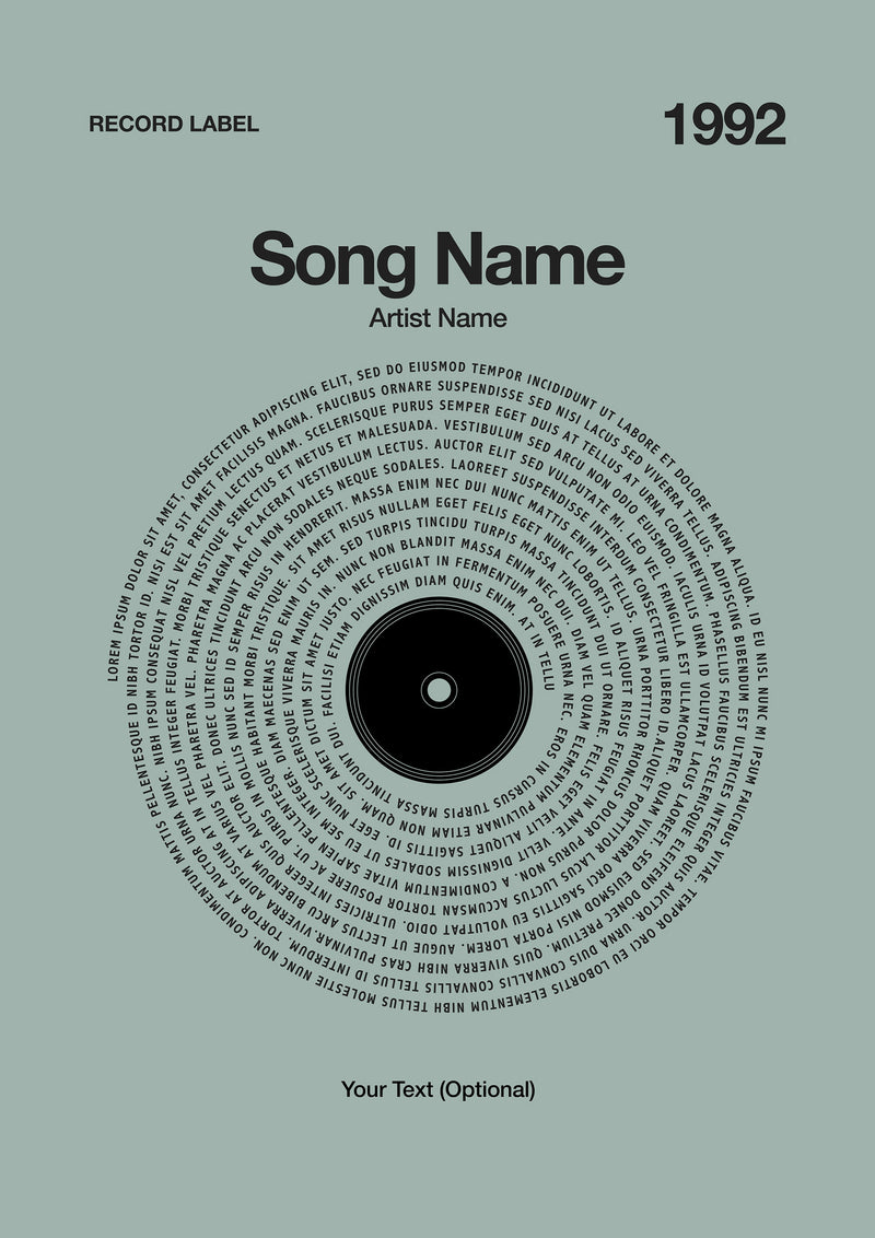 Custom Vinyl Lyrics Print – Sage