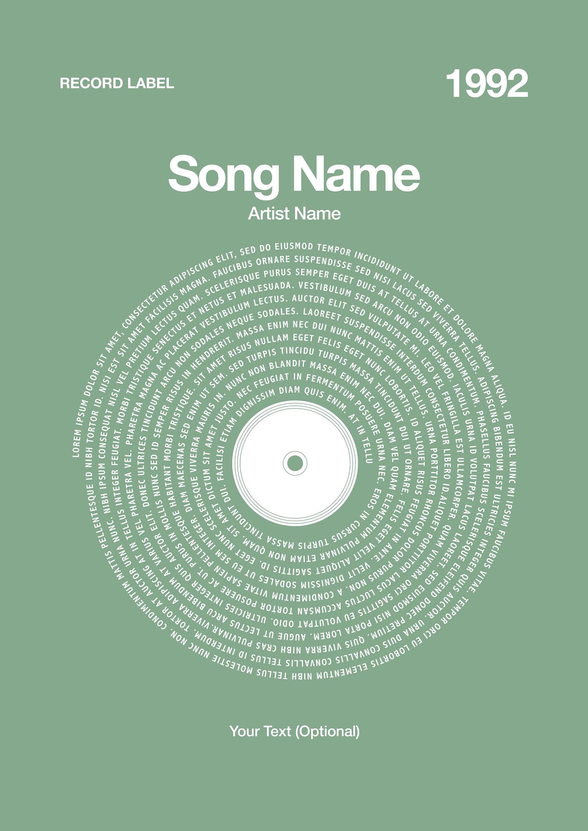 Custom Vinyl Lyrics Print – Sagebrush