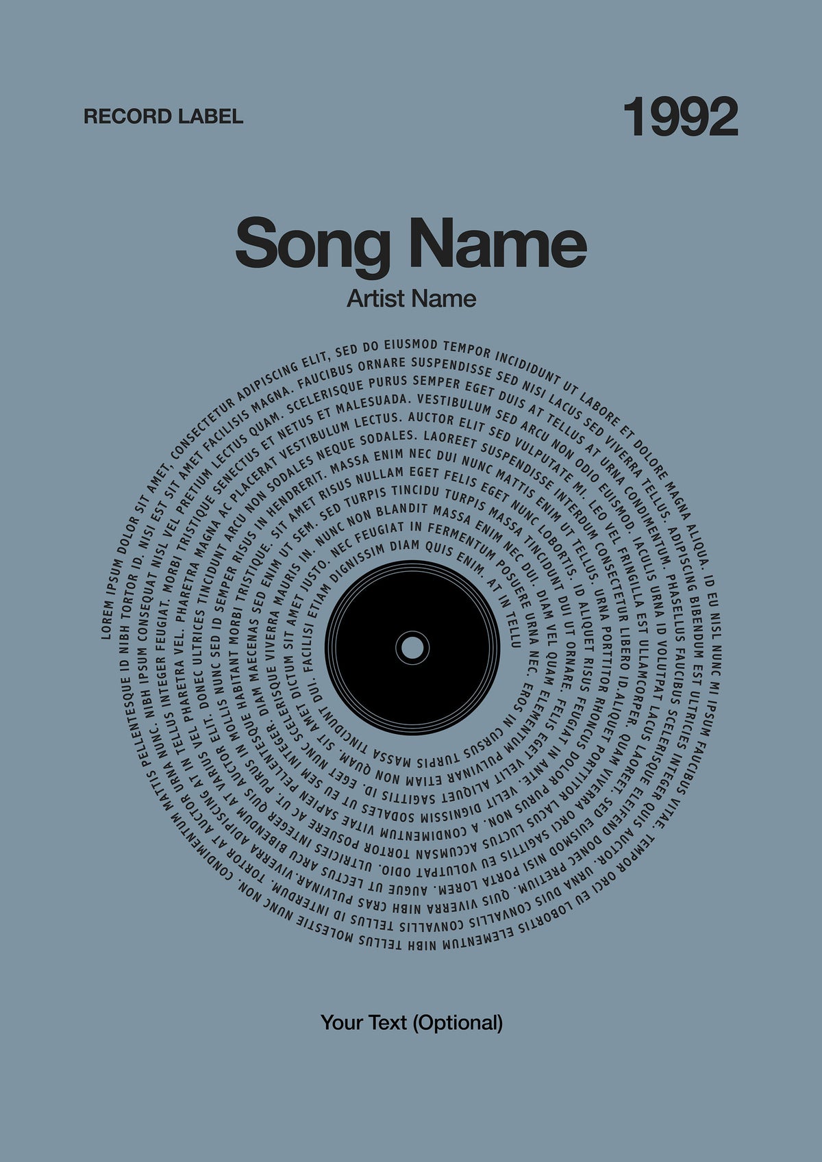 Custom Vinyl Lyrics Print – Steel
