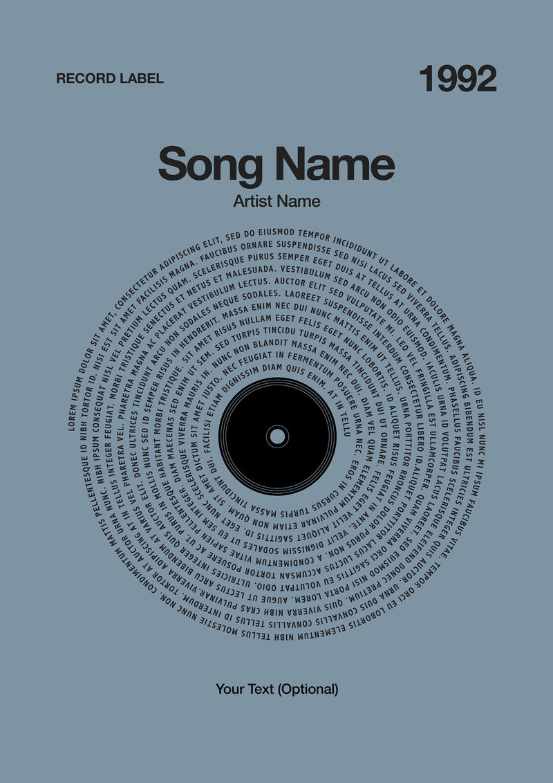 Custom Vinyl Lyrics Print – Steel