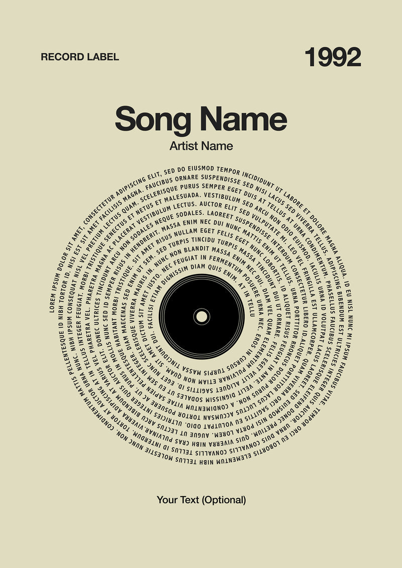 Custom Vinyl Lyrics Print – Vanilla