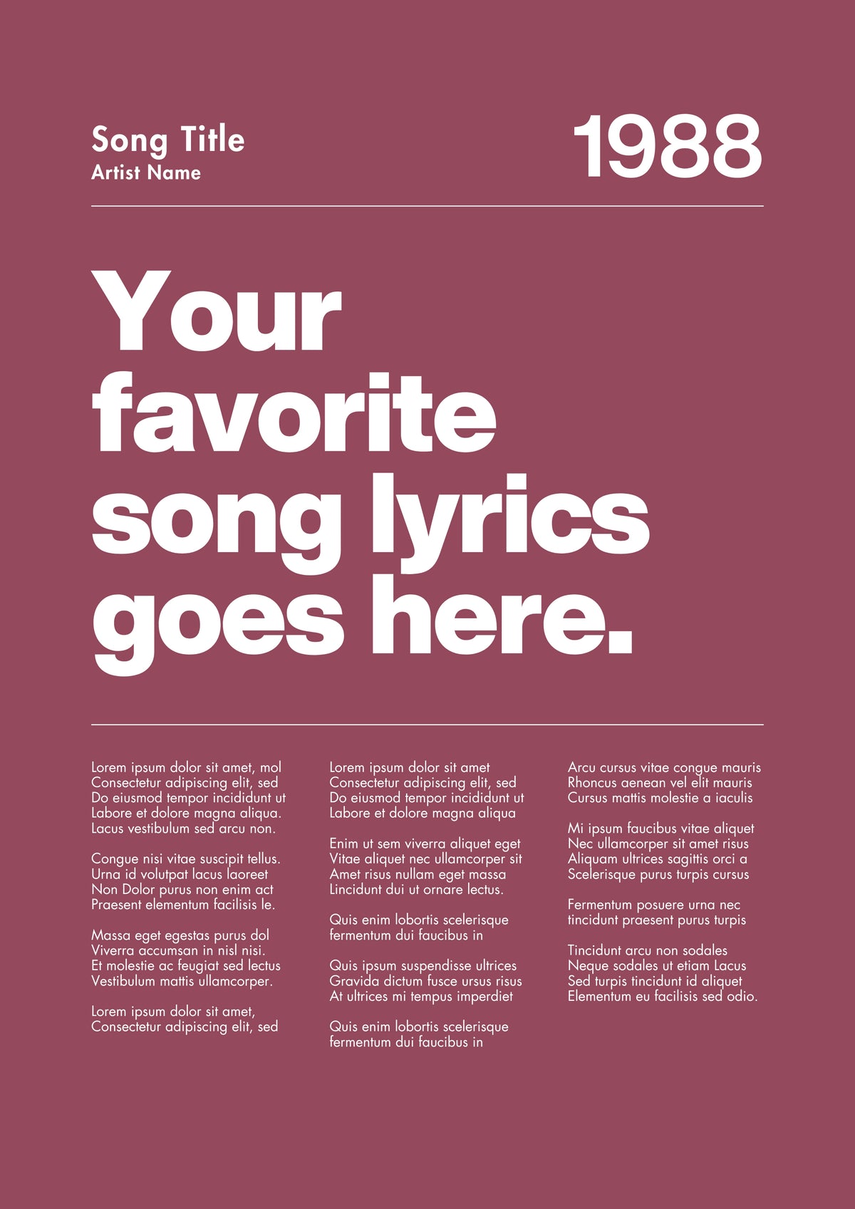 CUSTOM SONG PLUM