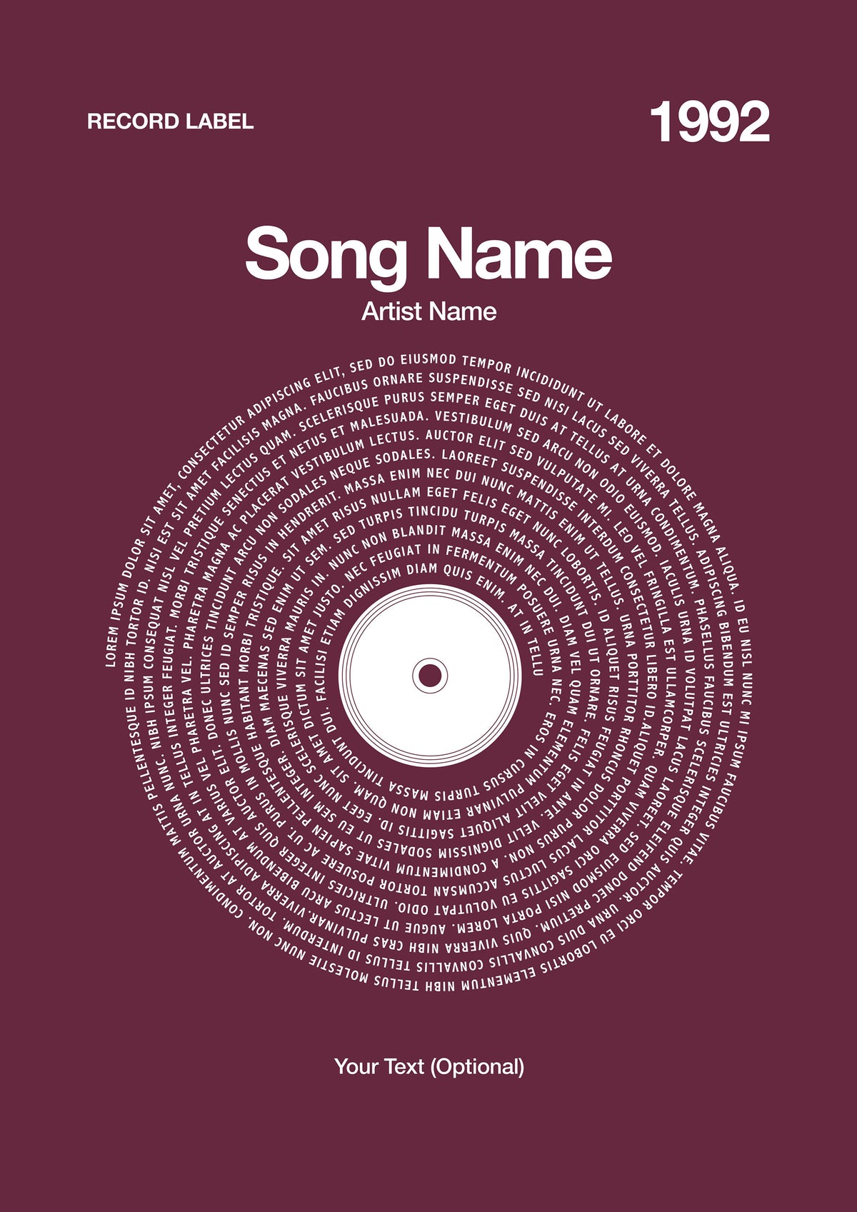 Custom Vinyl Lyrics Print – Mulberry
