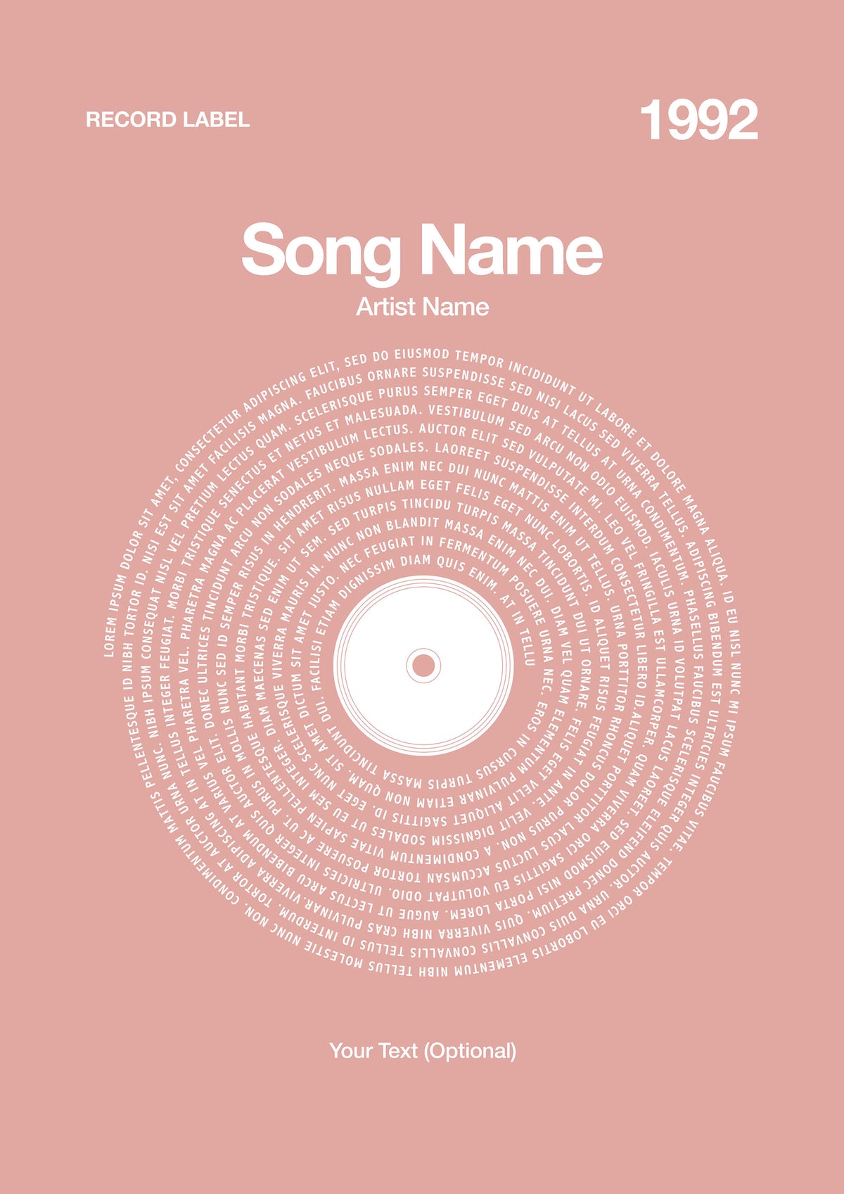 Custom Vinyl Lyrics Print – Petal