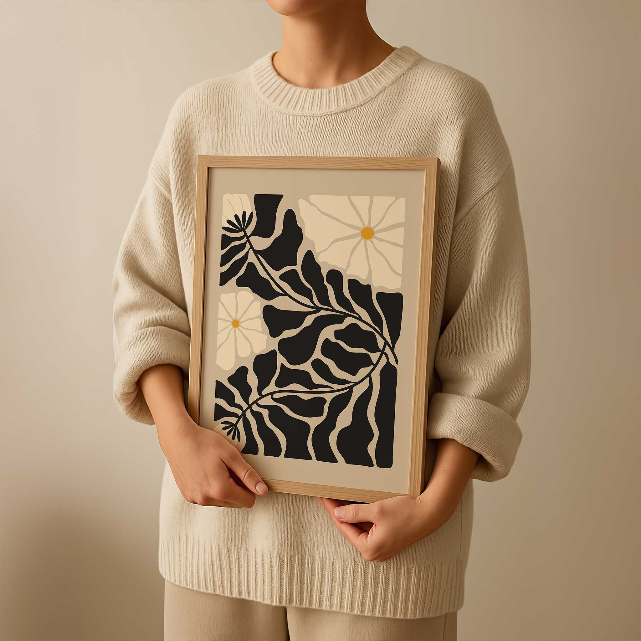 A serene, layered composition of delicate floral petals and winding stems, titled 'Meadow Veins'.