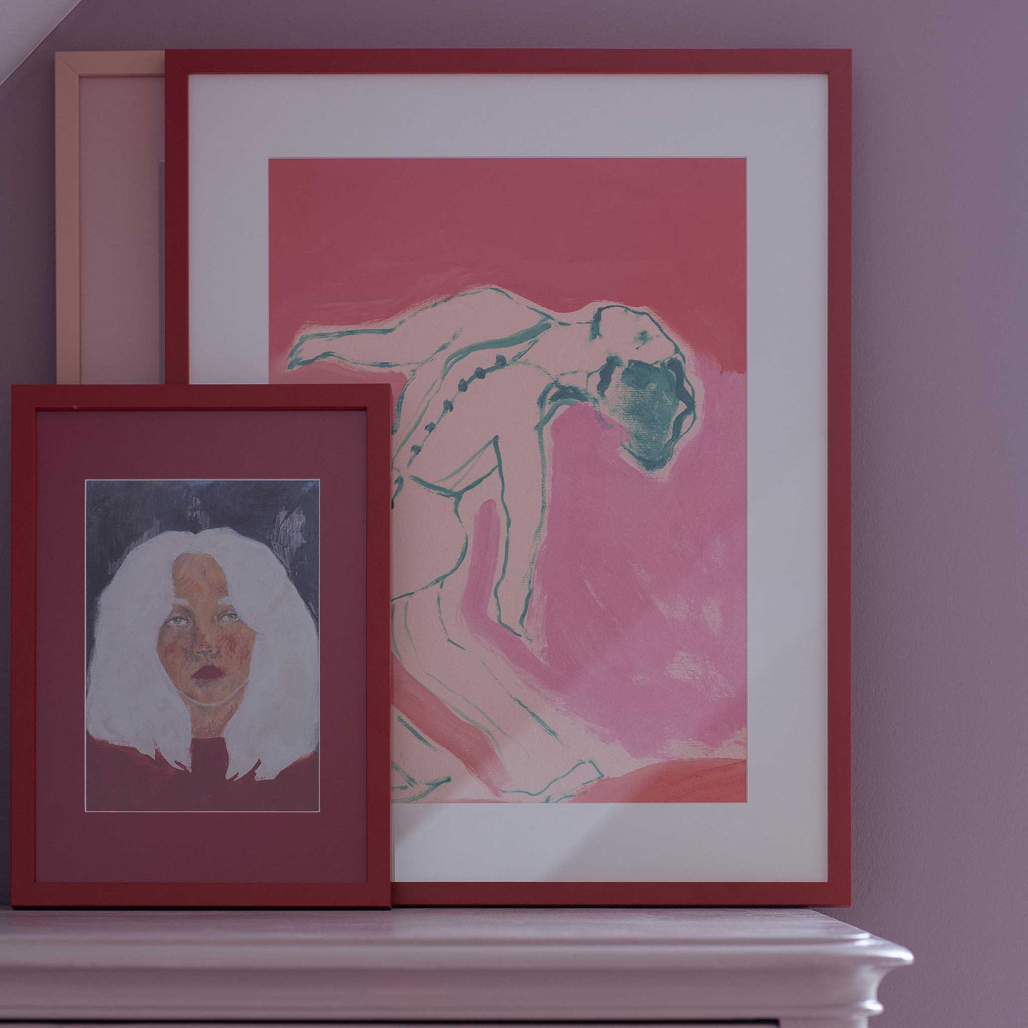 Red Wood Frame With Plexiglass