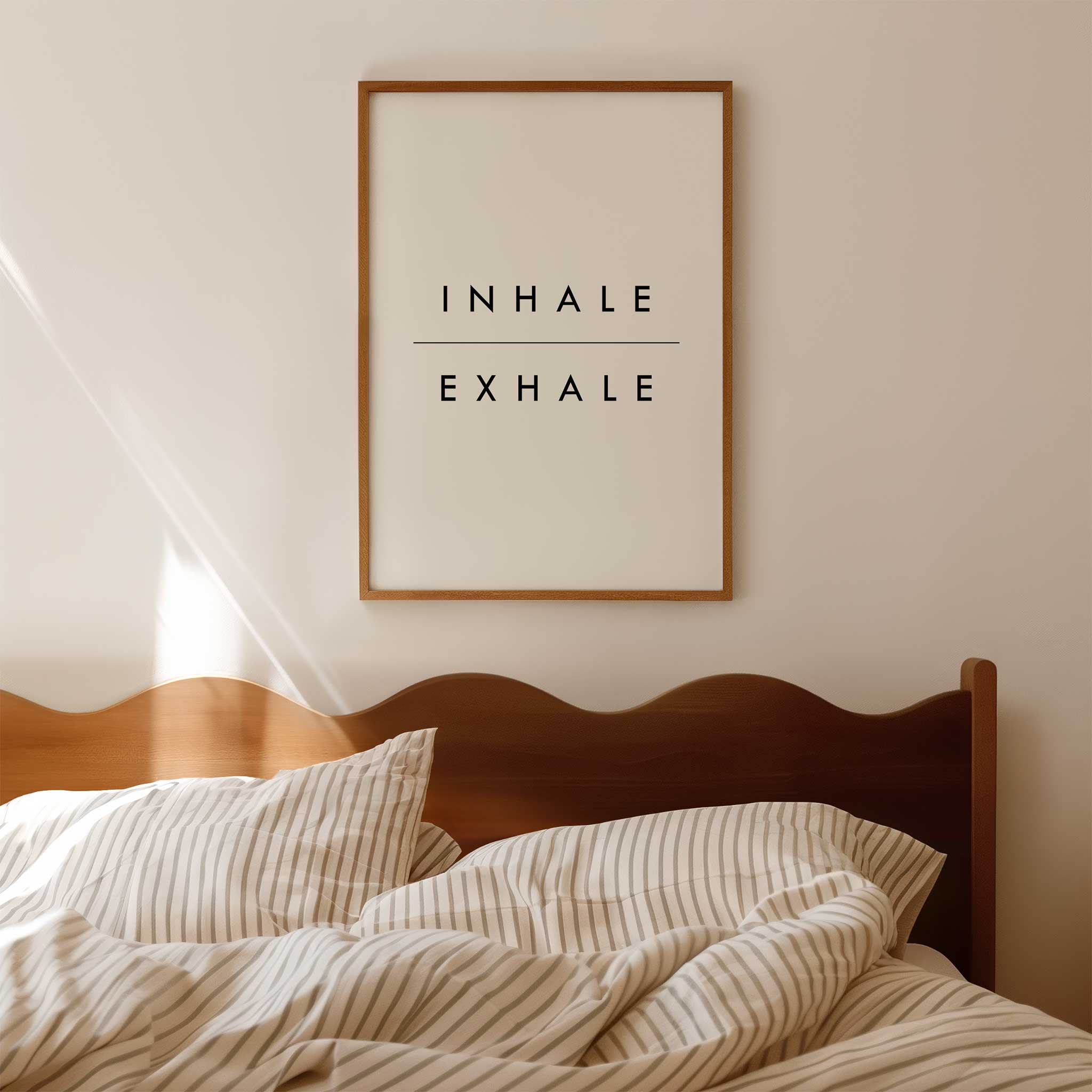 Inhale Exhale Poster' calming typography, wall art for living room balance aesthetic, titled 'Inhale Exhale Poster'