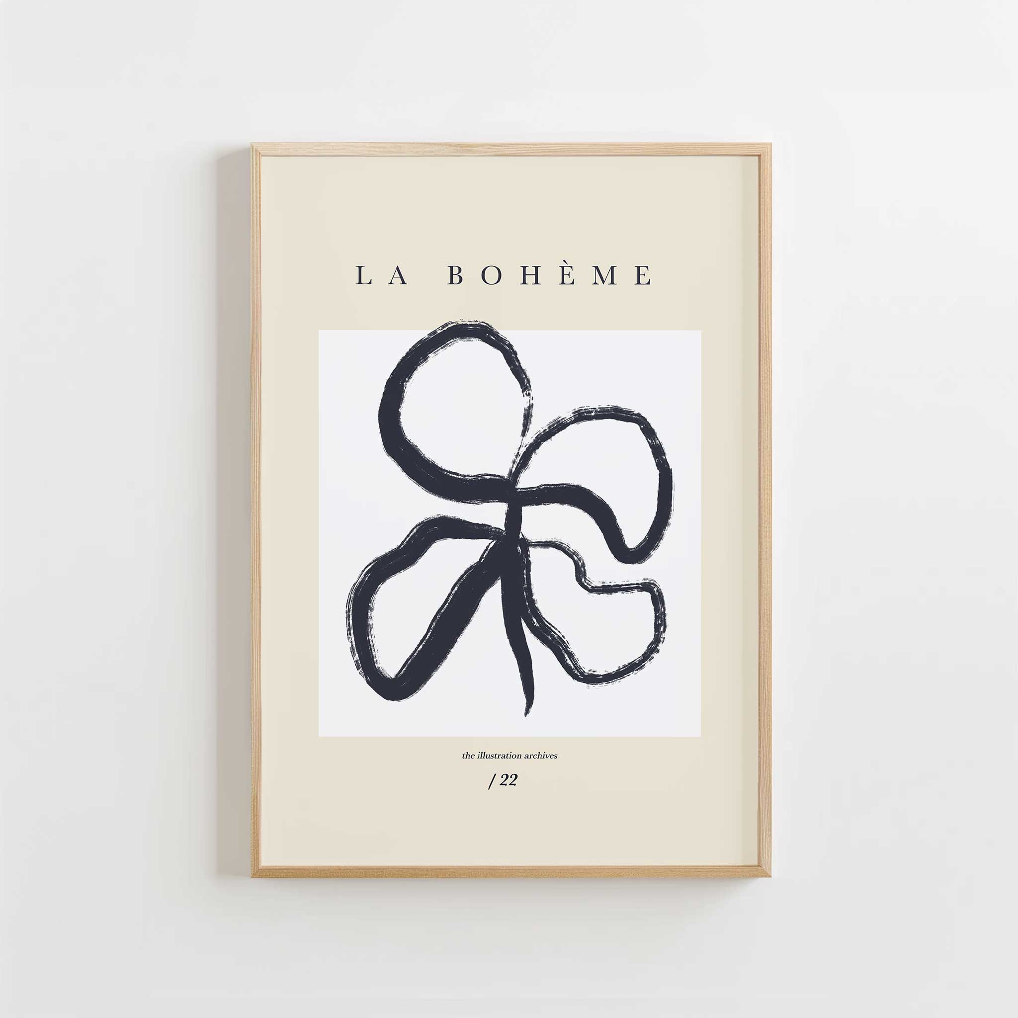 Black brushstroke abstract floral 'Boheme Bloom No.1', striking aesthetic canvas print style, titled 'Boheme Bloom No.1'