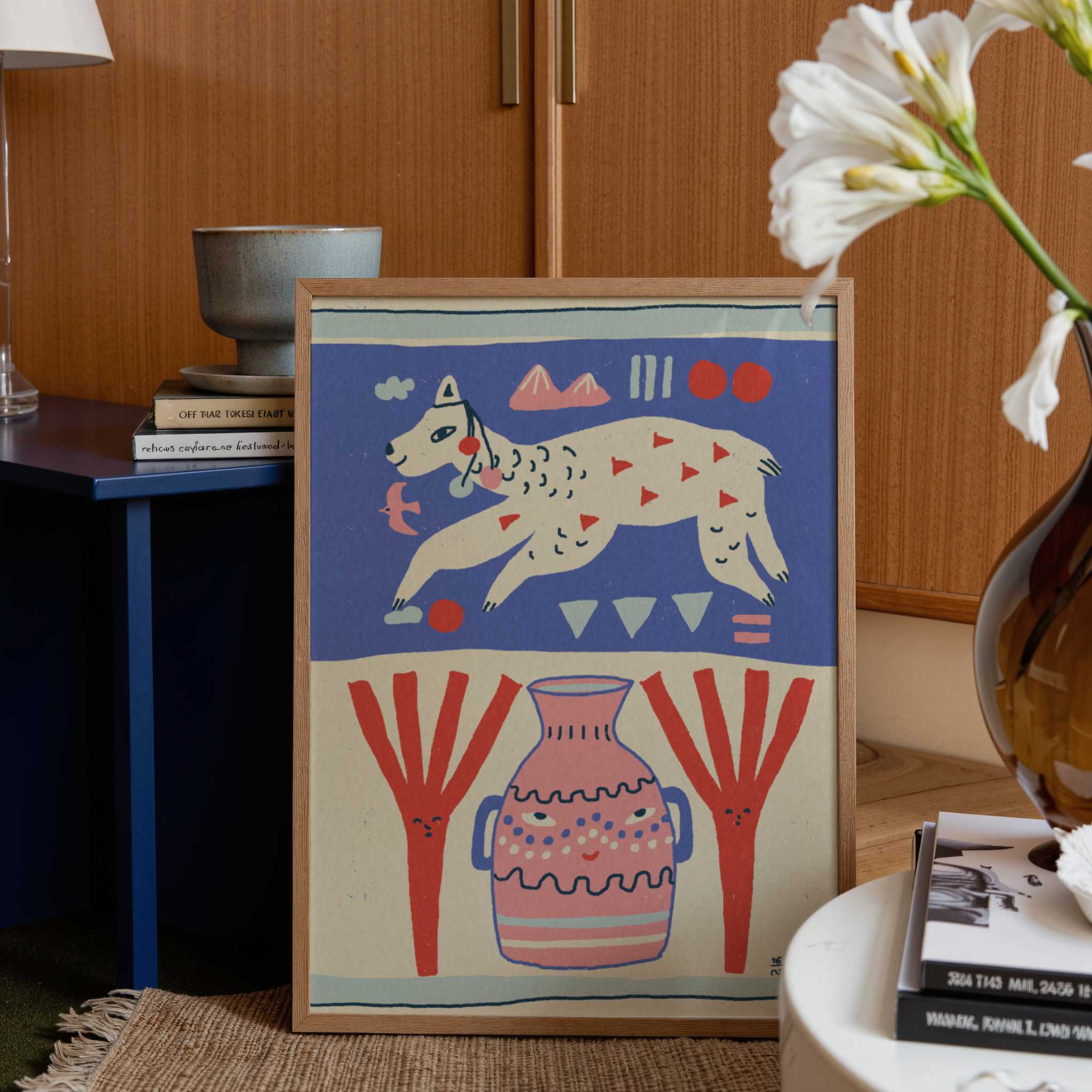 Playful Llama Folk Art