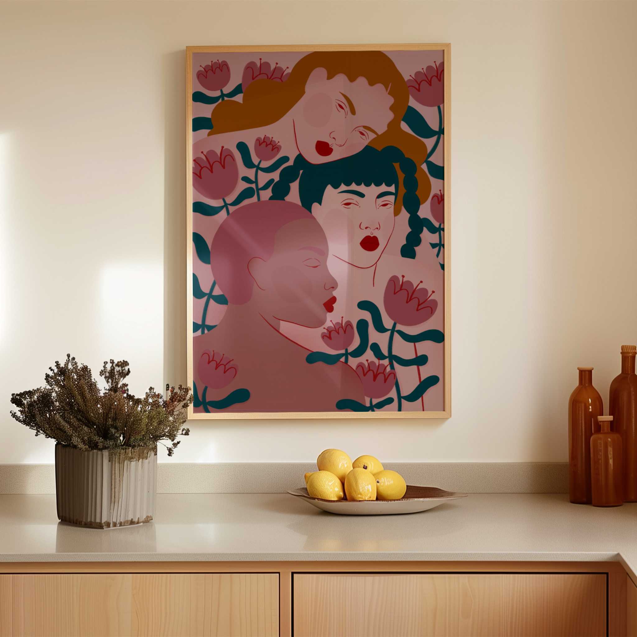 Three Women Floral Serenity