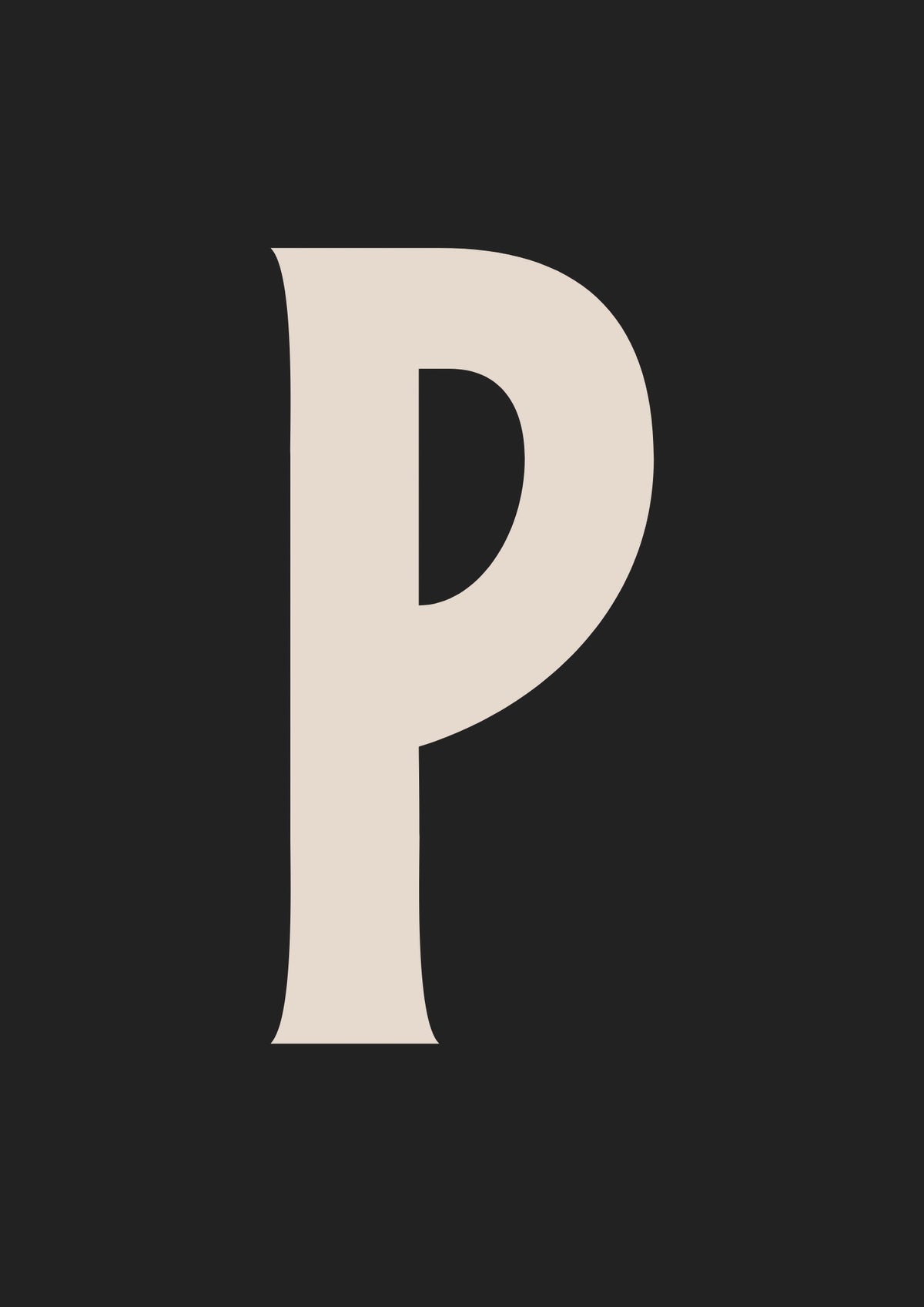 Retro Letter P Black