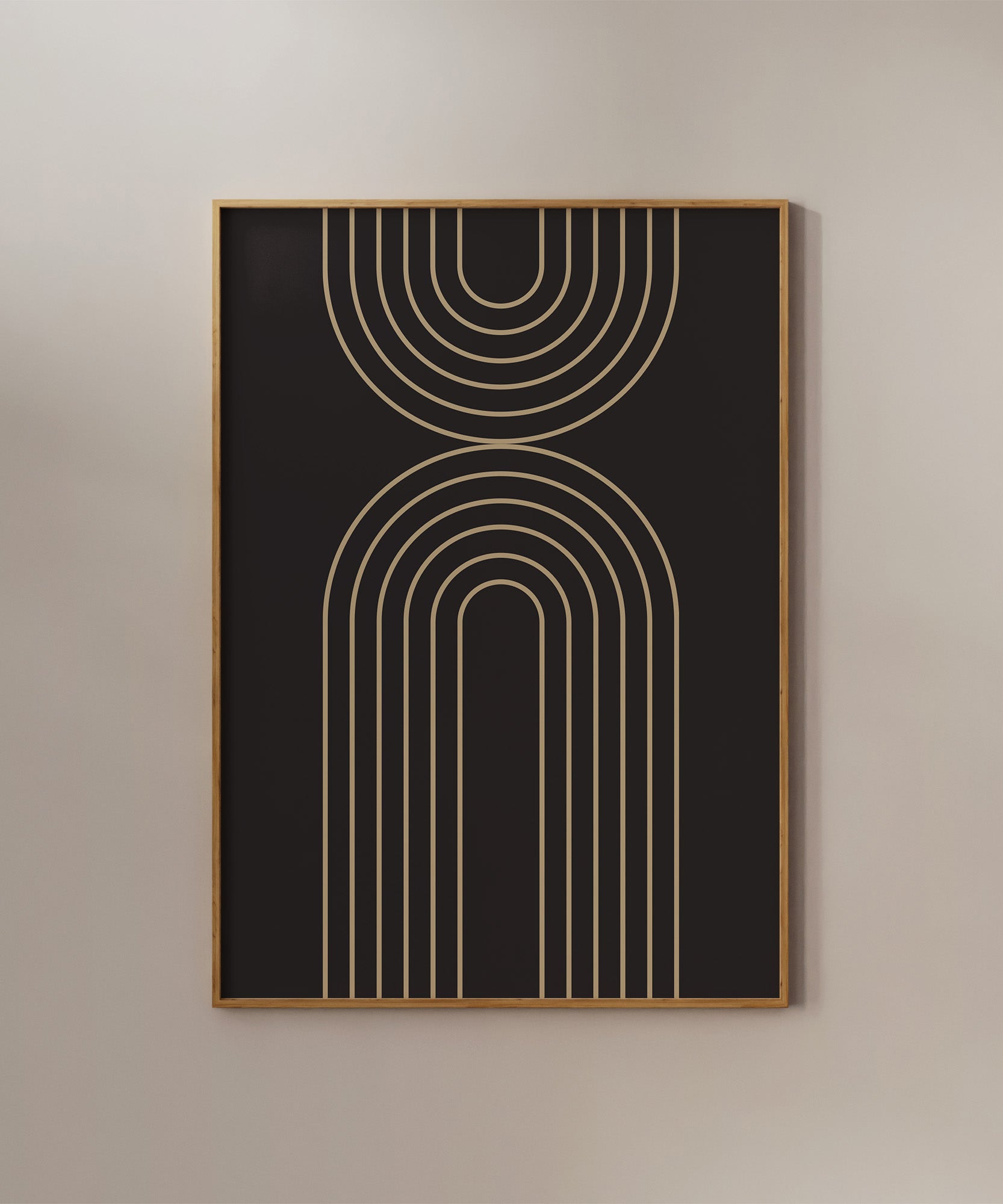 Black Rainbow Line Art Print