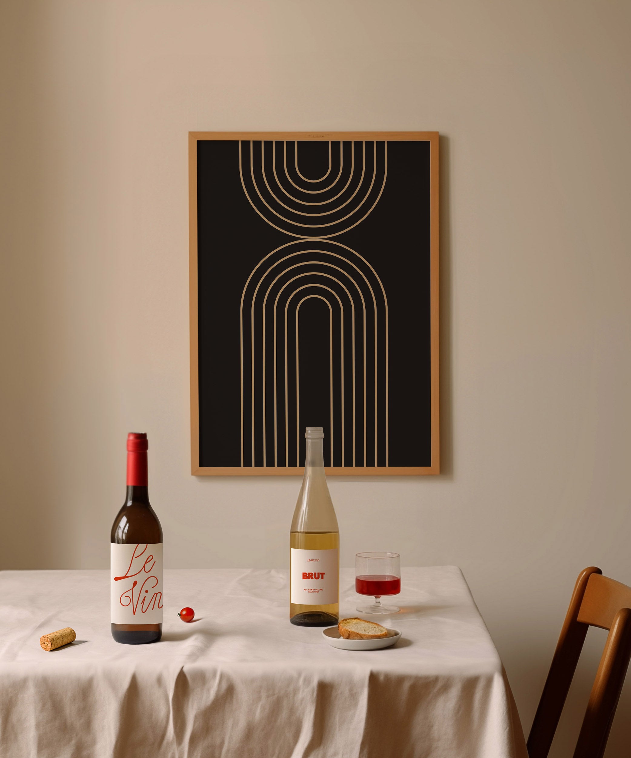 Striking black rainbow line art, minimalist prints for a bold modern aesthetic.