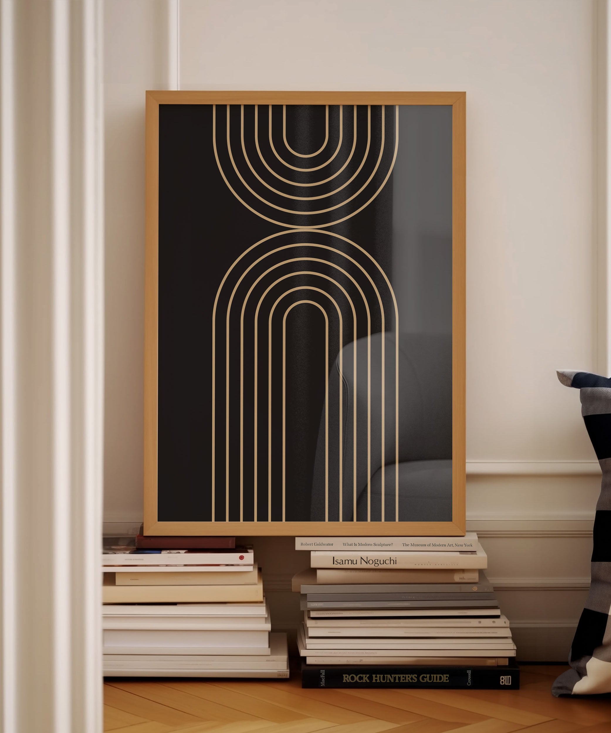 Black Rainbow Line Art Print