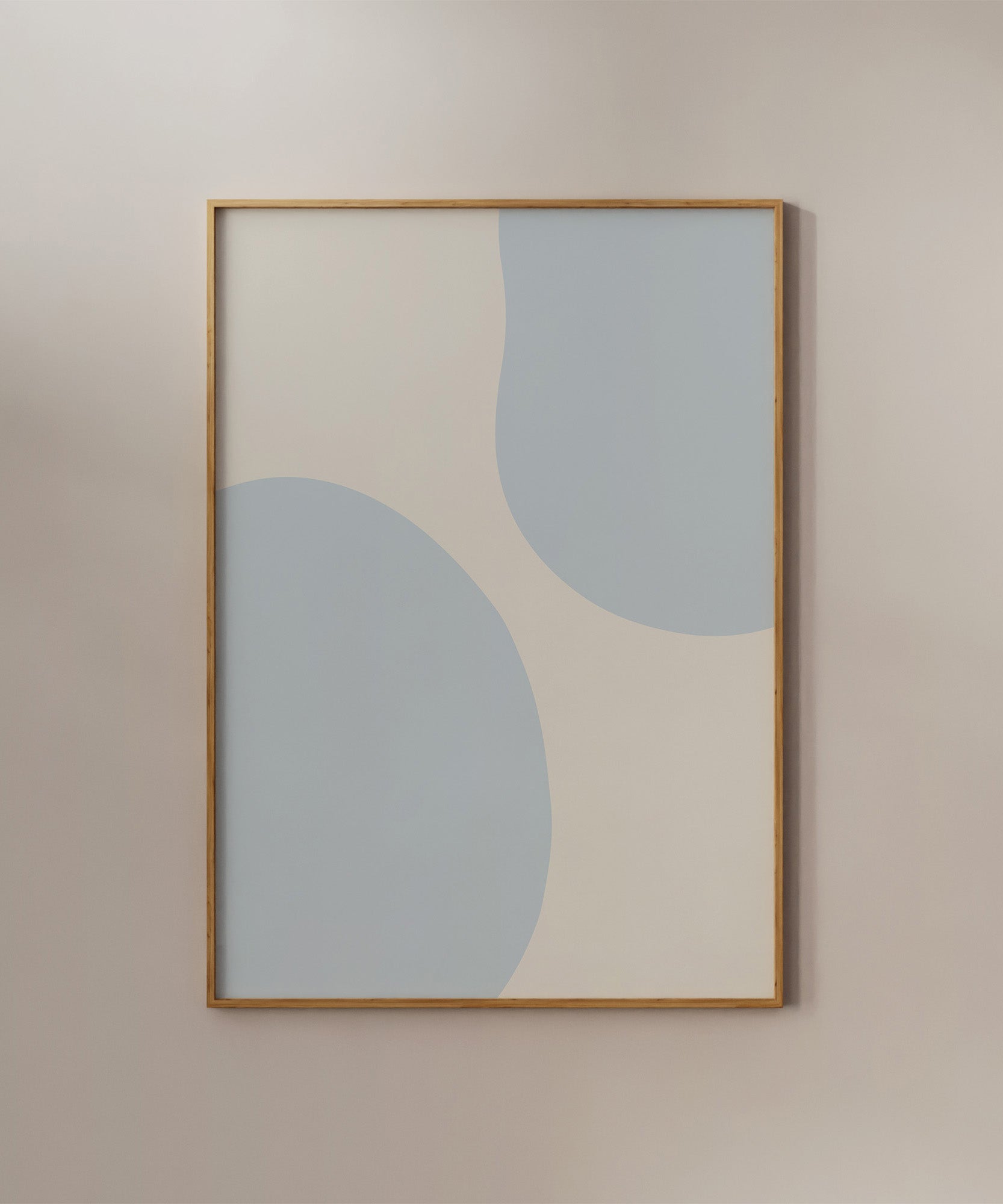 Modern 'Blue Abstract Shapes' geometric design, aesthetic canvas-style print for versatile decor.