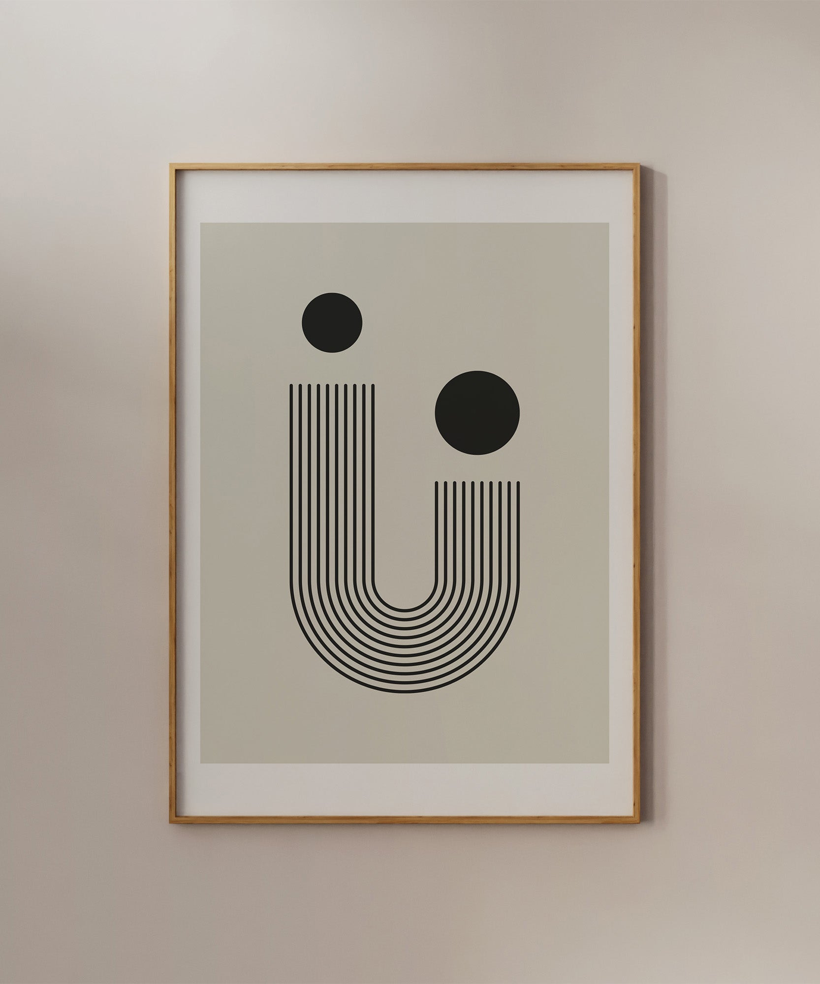 Geometric 'Line Art With Two Circles,' modern minimalist wall art with a sophisticated aesthetic.
