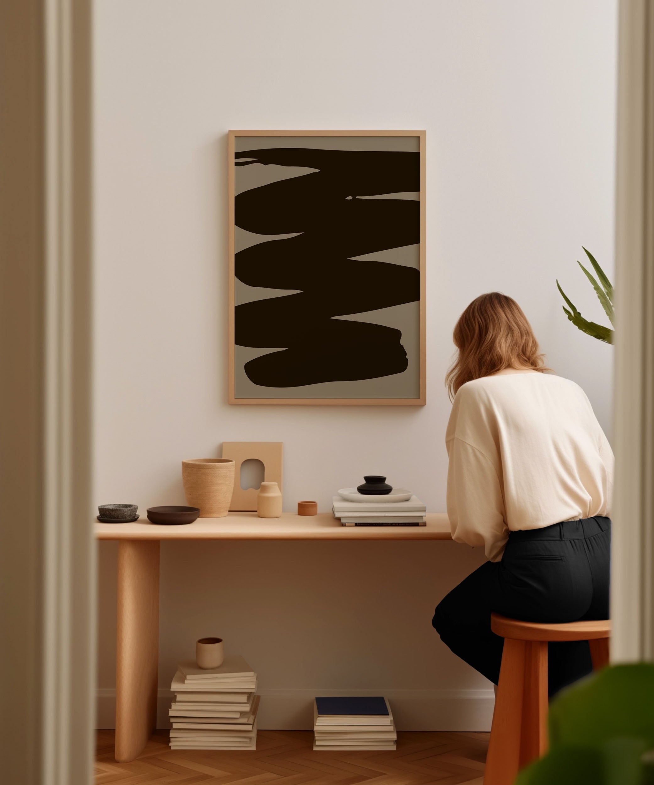 Striking 'Abstract Bold Line Art' design, minimalist wall art for a sharp modern aesthetic.