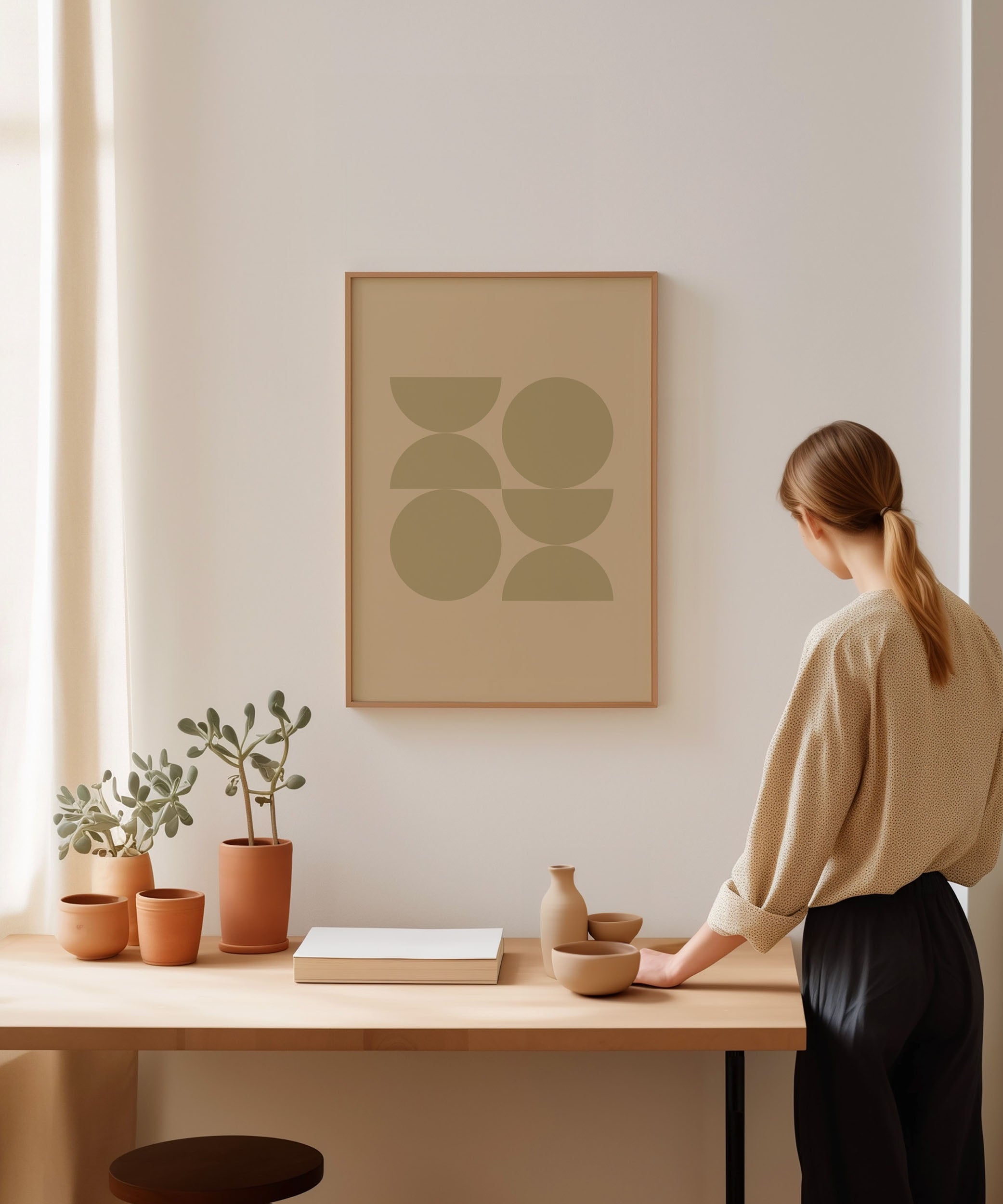 Abstract 'Minimalist Geometric Art Print,' Scandinavian style modern wall art with a chic aesthetic.