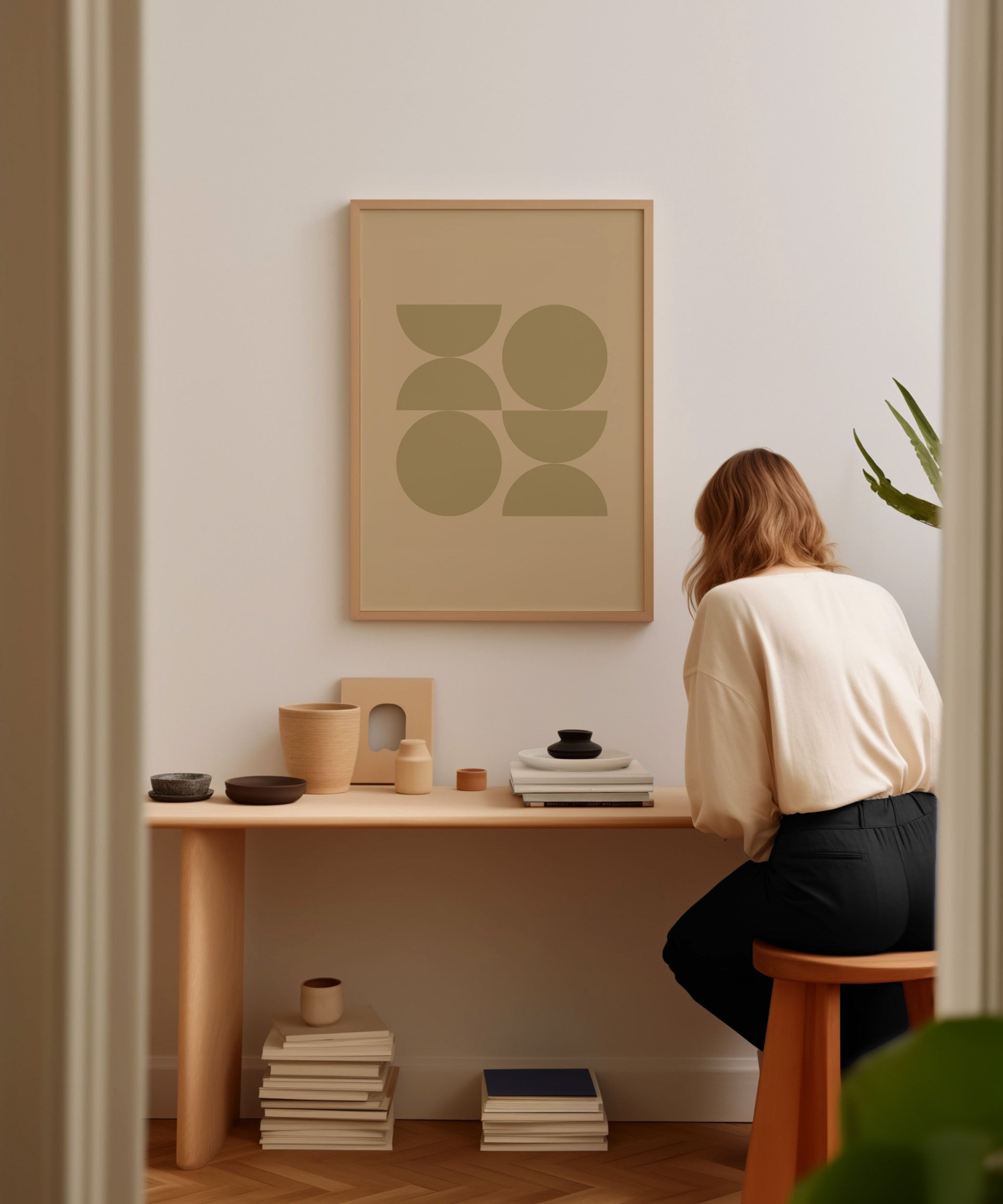 Abstract 'Minimalist Geometric Art Print,' Scandinavian style modern wall art with a chic aesthetic.