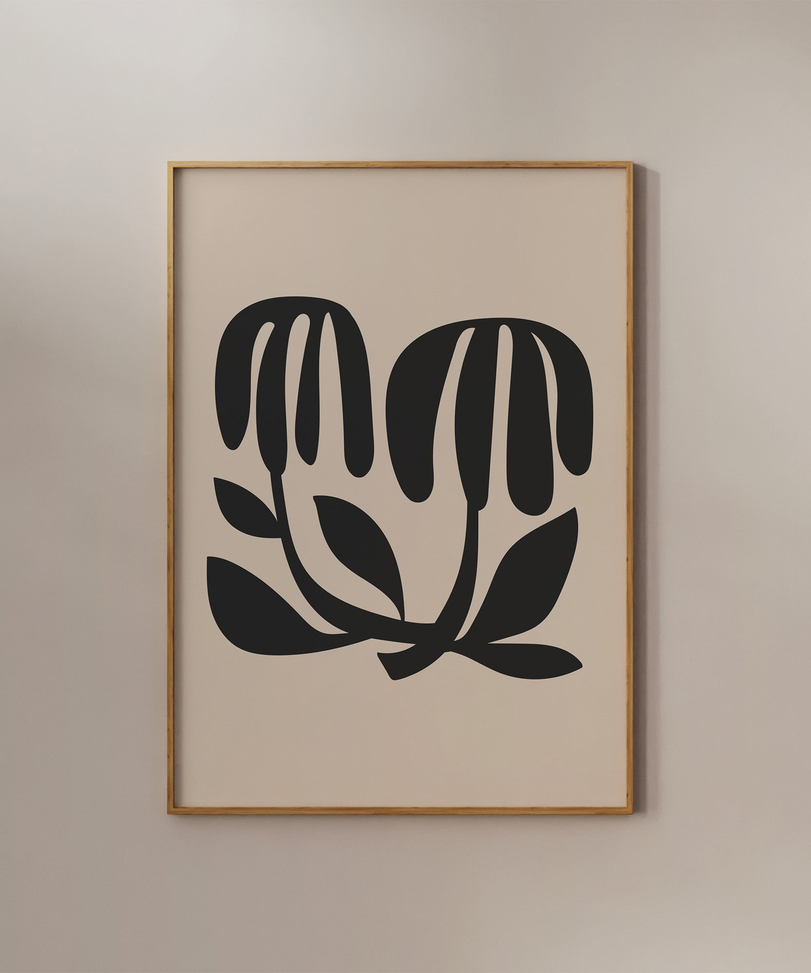 Botanical 'Abstract Plants Art Print,' framed abstract prints with a nature-inspired aesthetic.