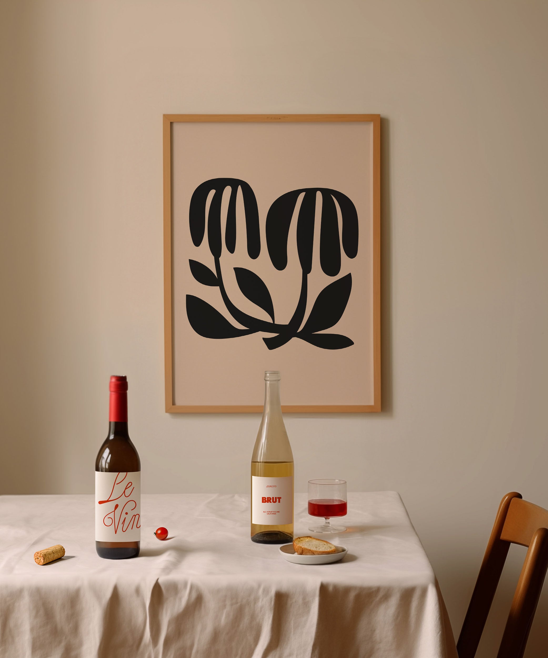 Botanical 'Abstract Plants Art Print,' framed abstract prints with a nature-inspired aesthetic.
