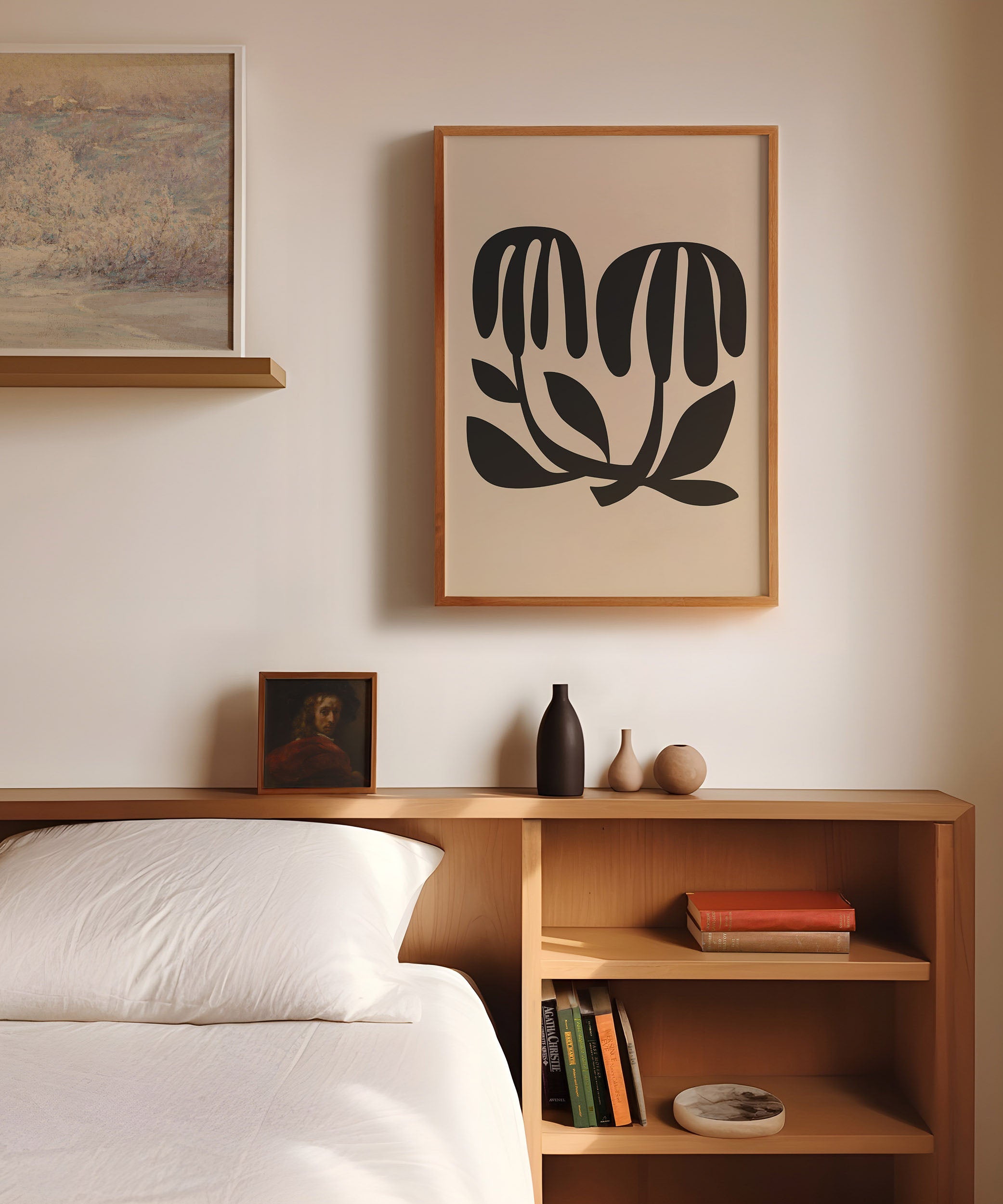 Botanical 'Abstract Plants Art Print,' framed abstract prints with a nature-inspired aesthetic.