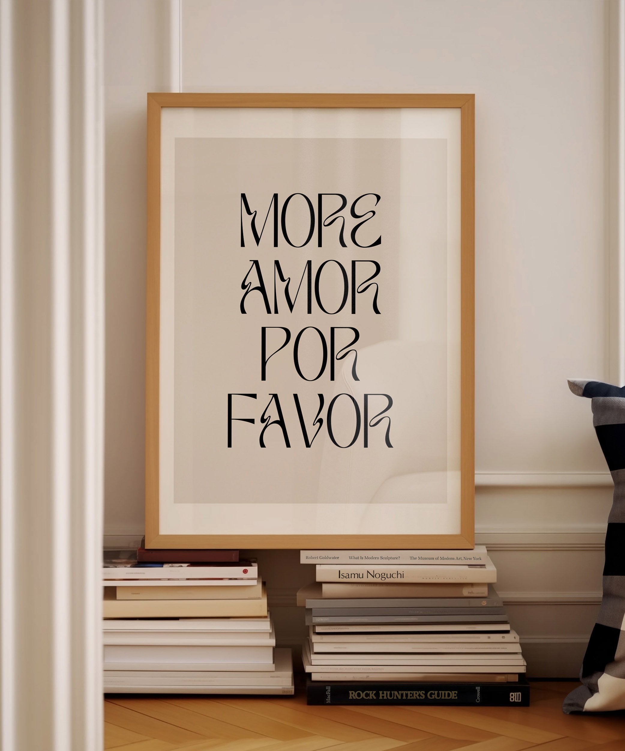 More Amor Por Favor' love quote typography, modern wall art for an eye-catching aesthetic.