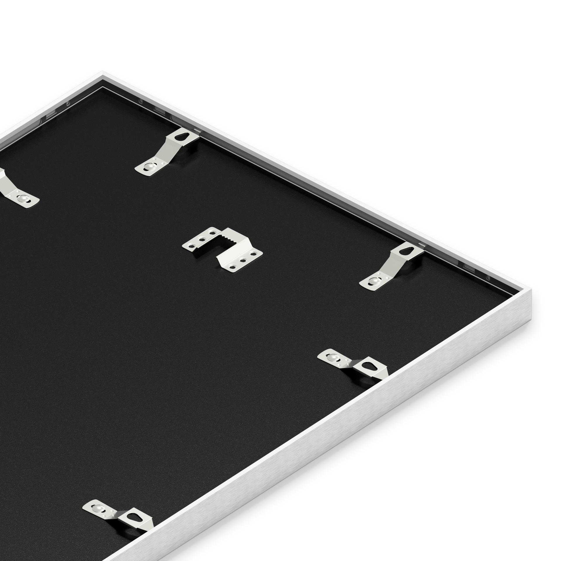 White Metal Frame with real glass. Crafted in the USA.