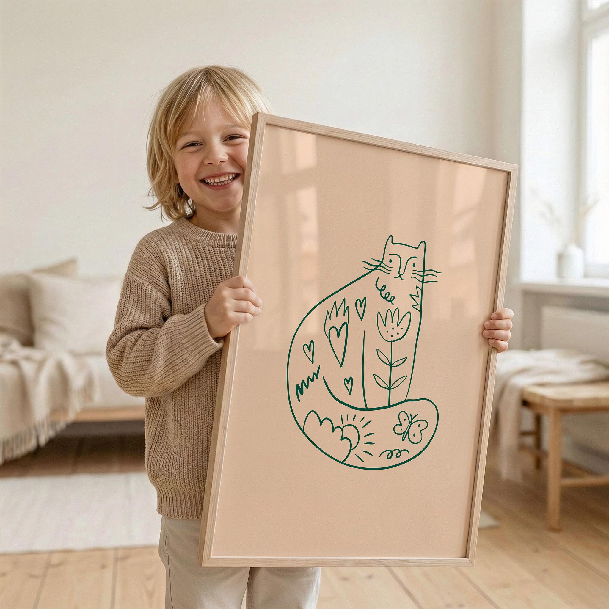 Floral Patterned Cat