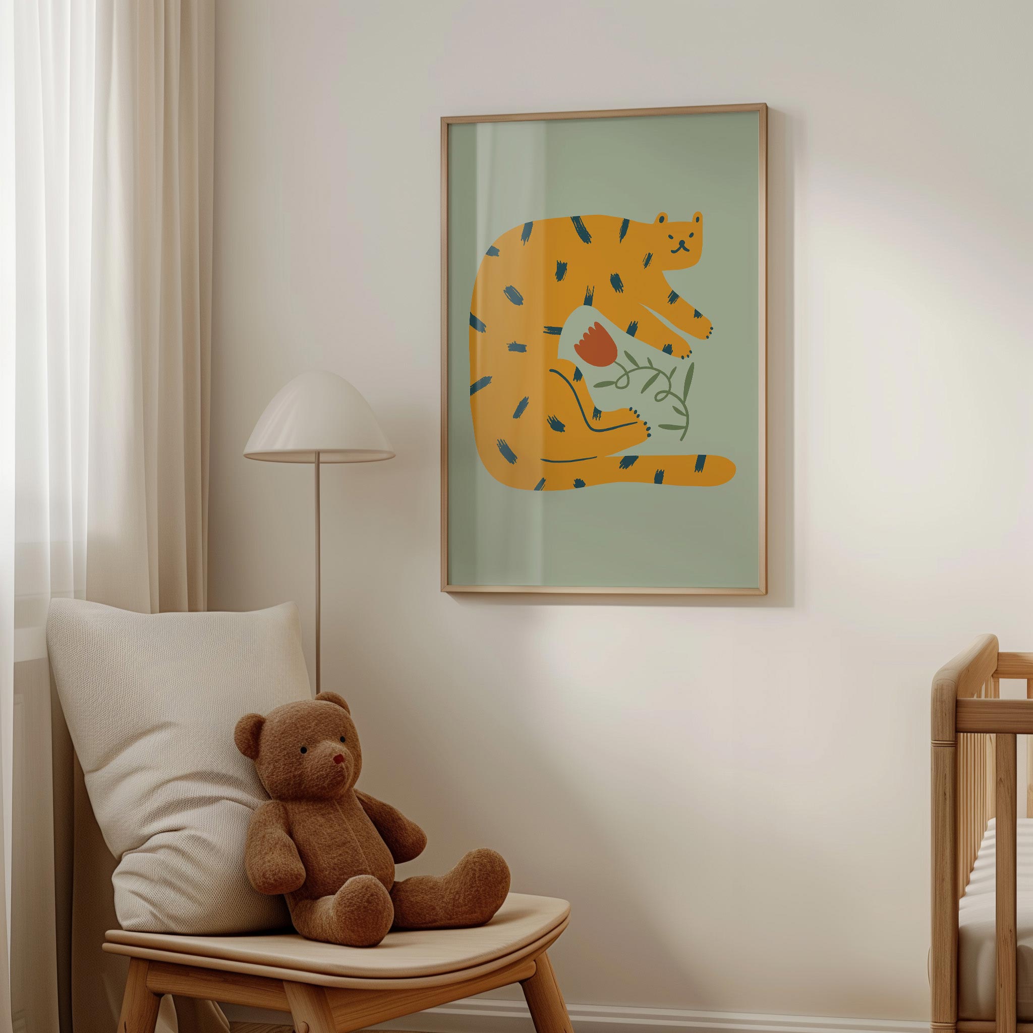 Flower Holding Tiger