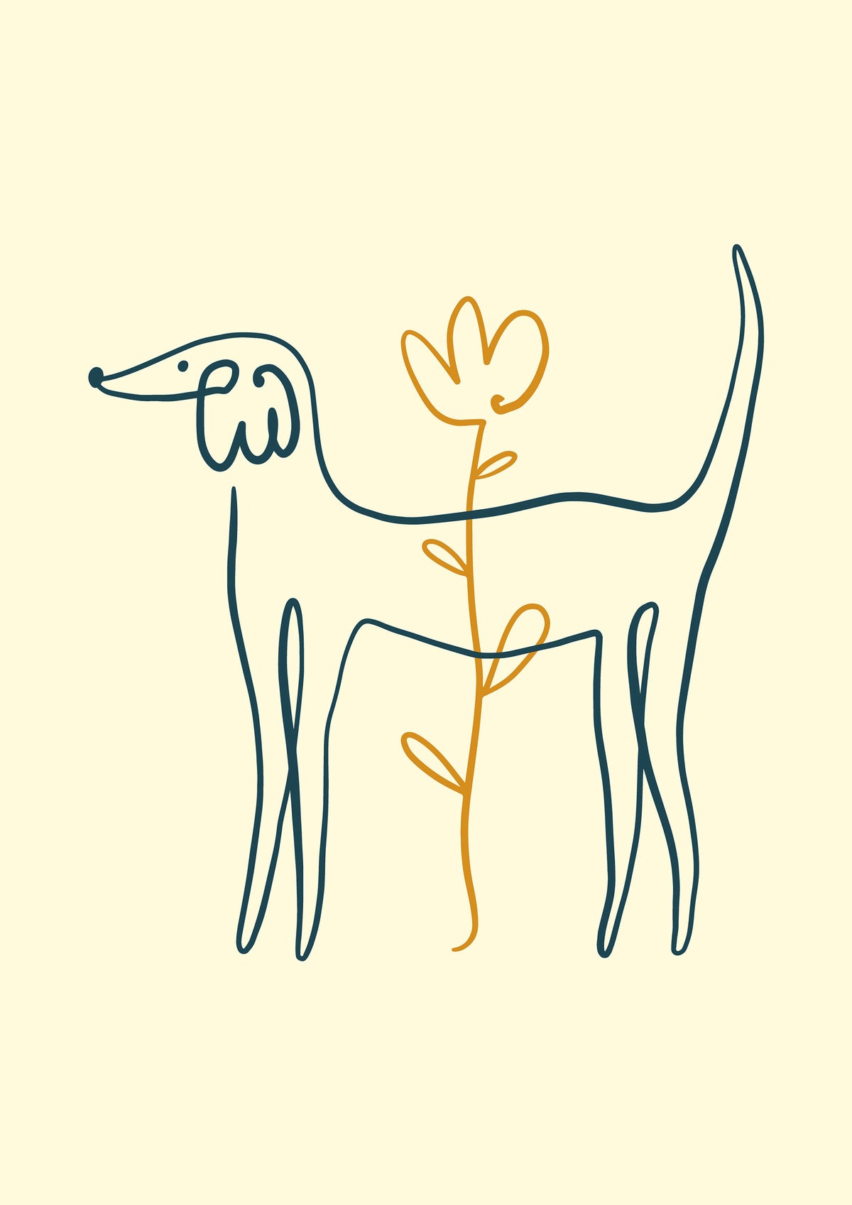 Minimalist Line Dog