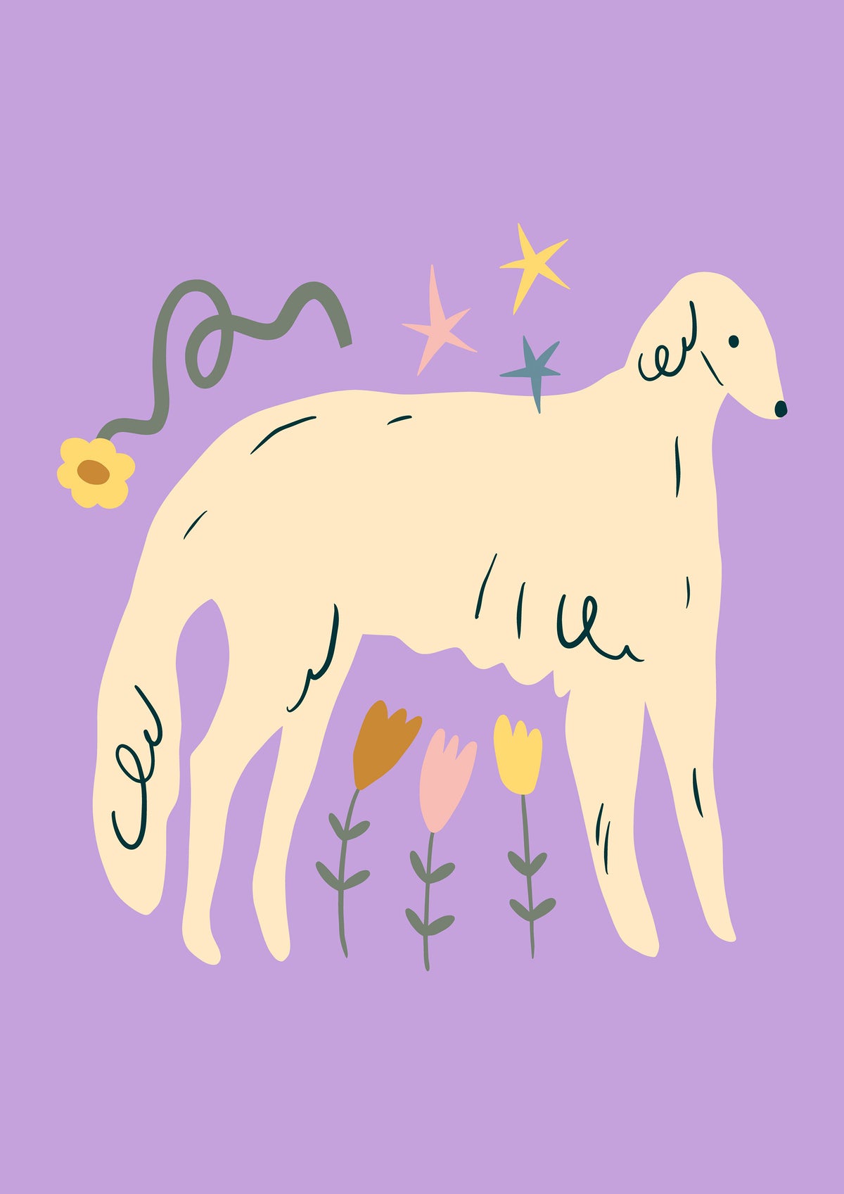 Tulip Garden Dog