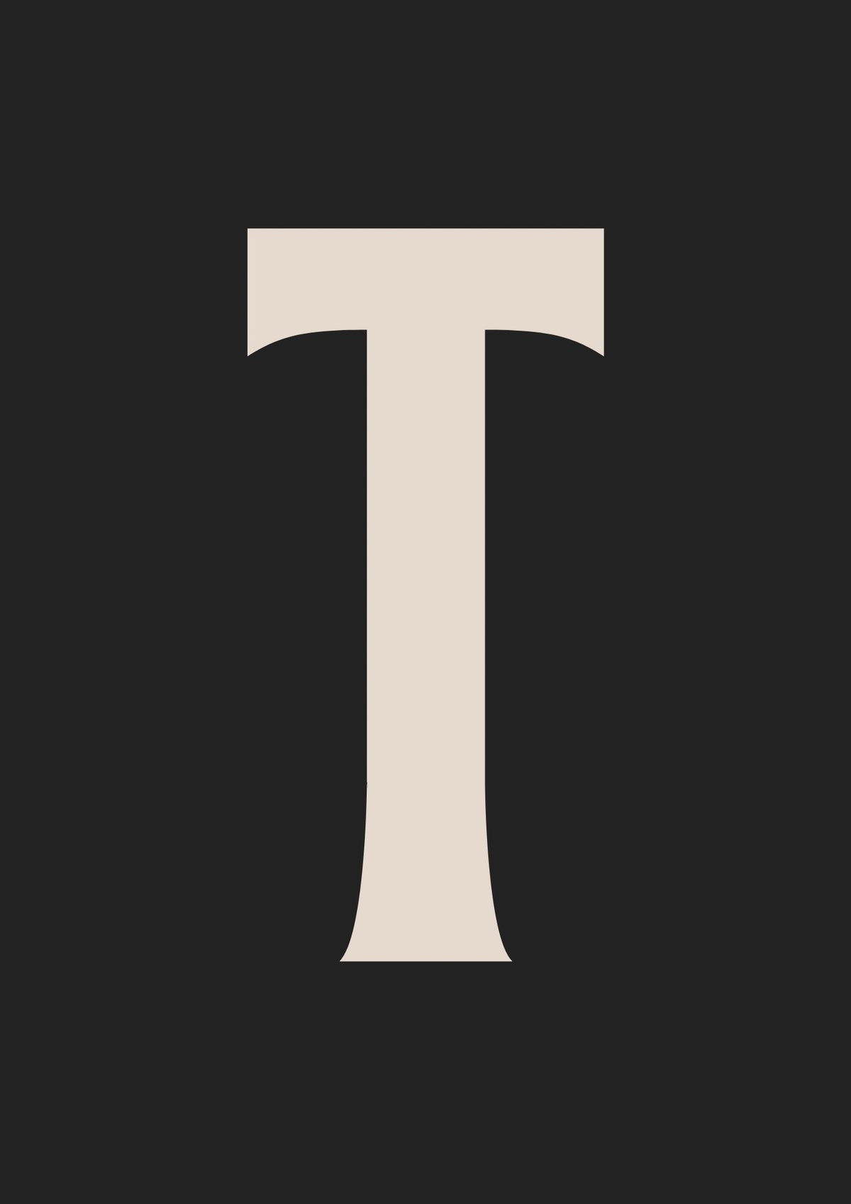 Retro Letter T Black