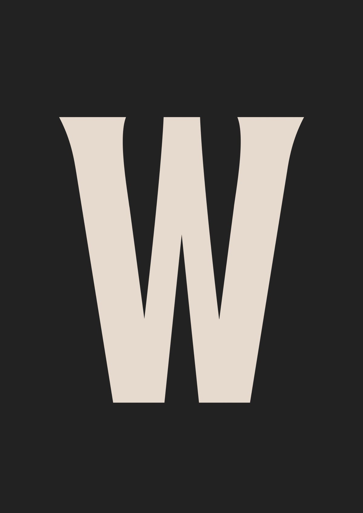 Retro Letter W Black