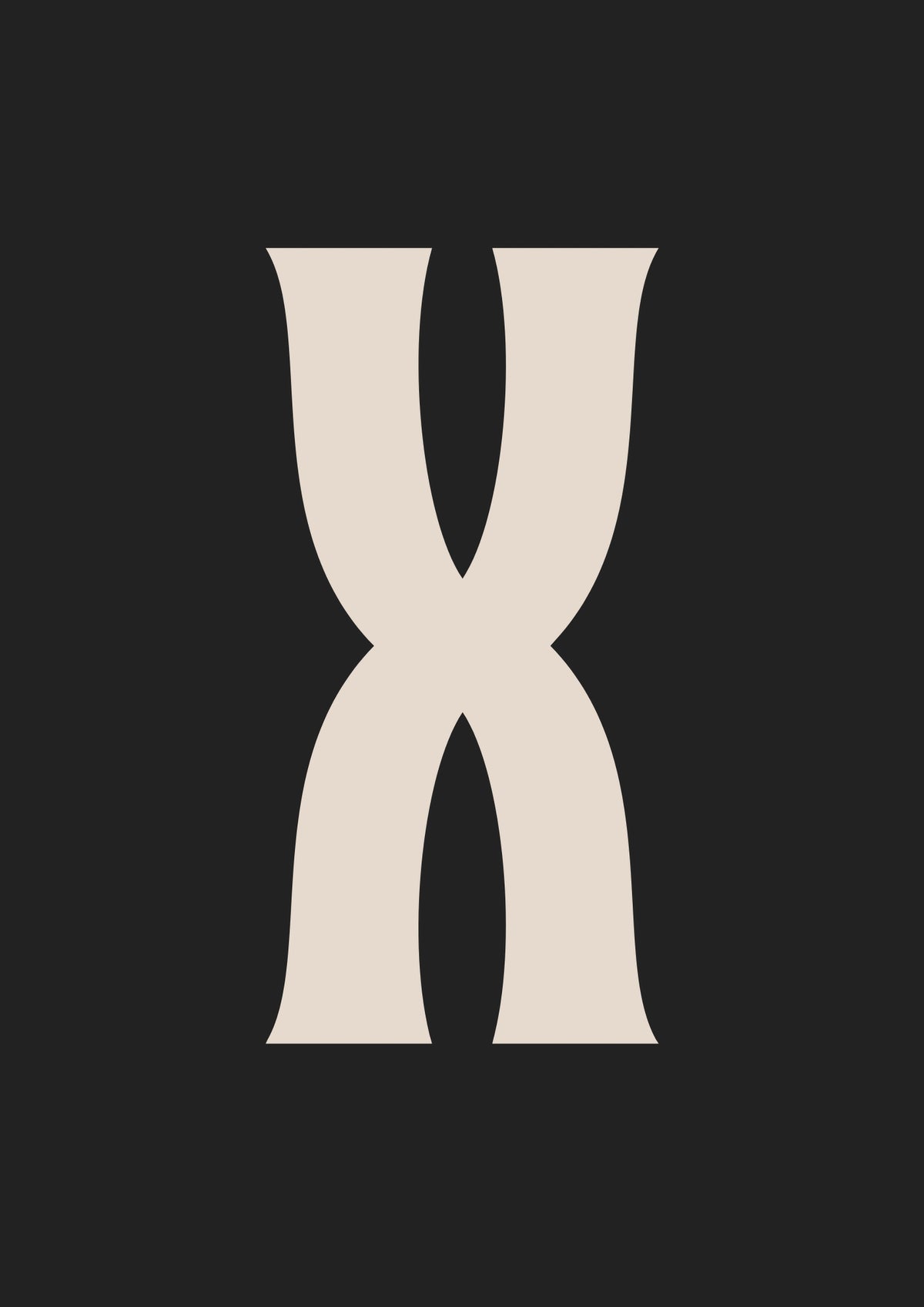Retro Letter X Black