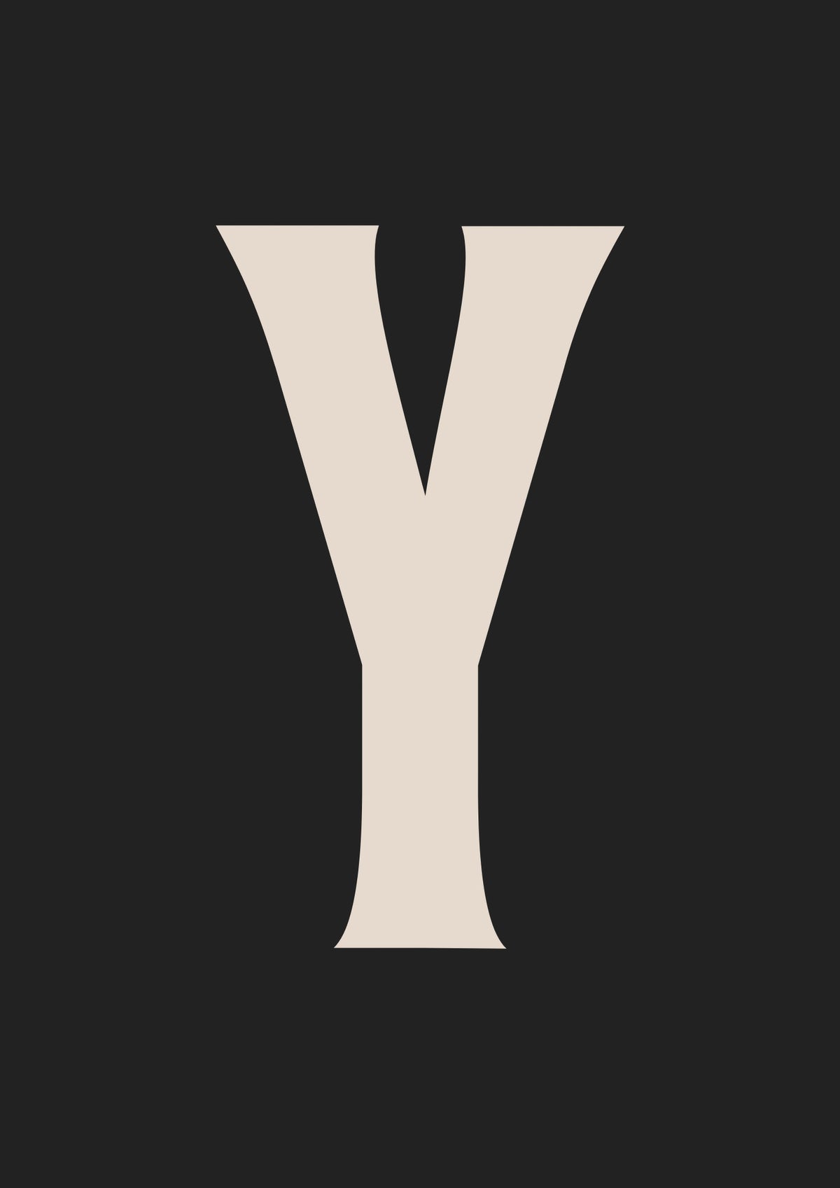 Retro Letter Y Black