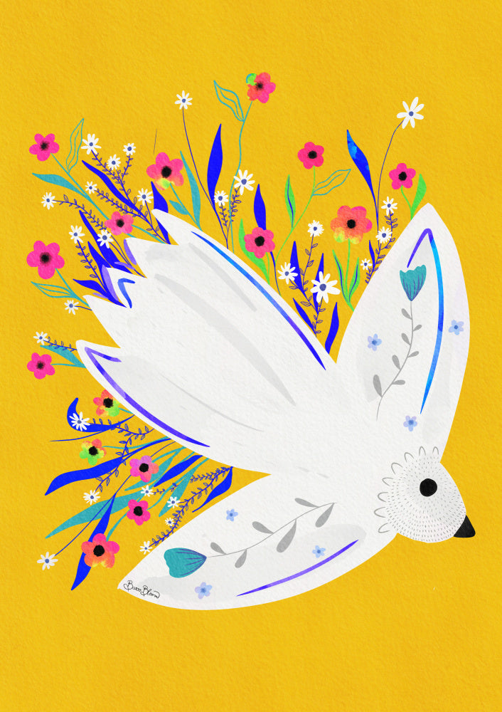 Bird in Flowers illustration